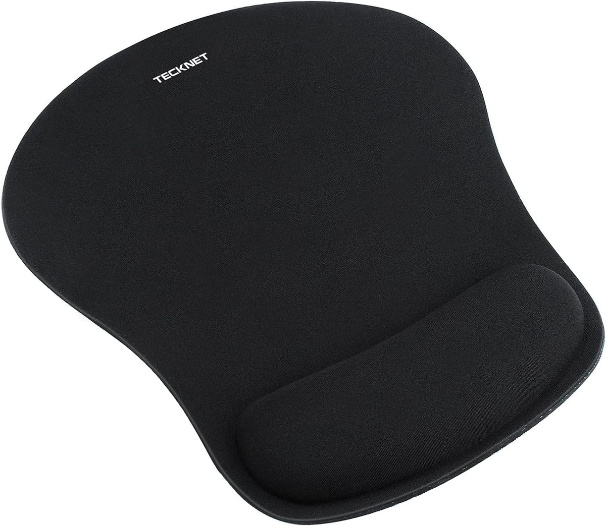 TECKNET Ergonomic Mouse Pad with Wrist Support Black | Soft Memory Foam, Fast Rebound, Pain Relief，Waterproof Surface, Non-slip Base