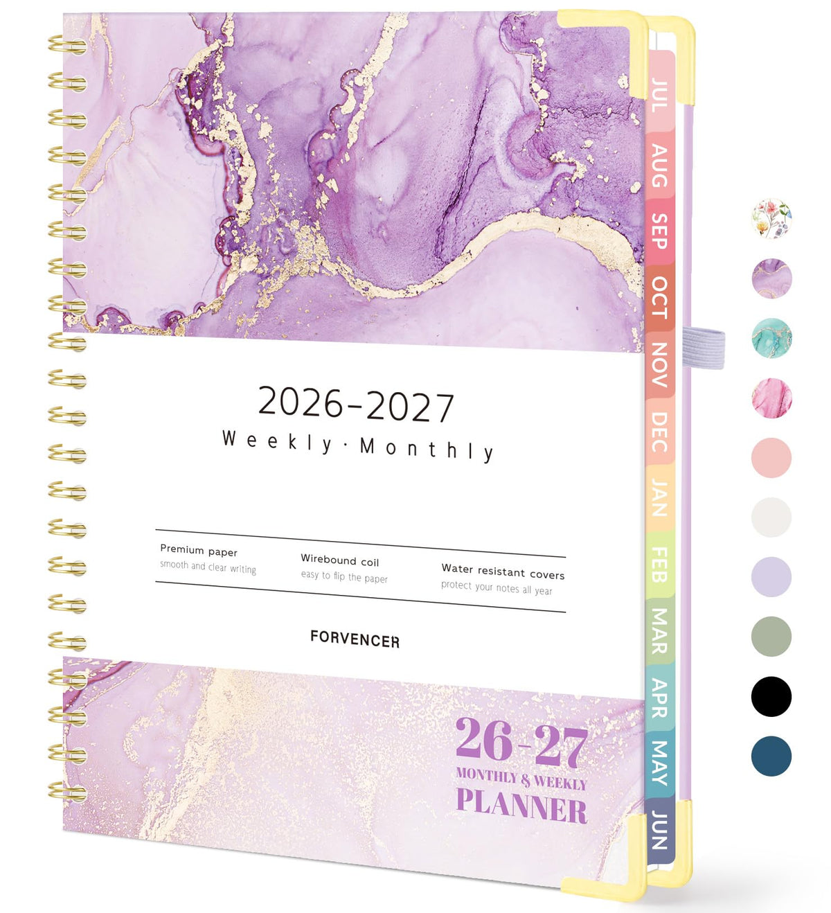 Forvencer Academic Planner 2026-2027, Calendar Jul 2026-Jun 2027, 8.5"x11" | Hardcover Weekly & Monthly Planner, Daily Agenda Book with Tabs, College School Organizer for Student Teacher, Pink