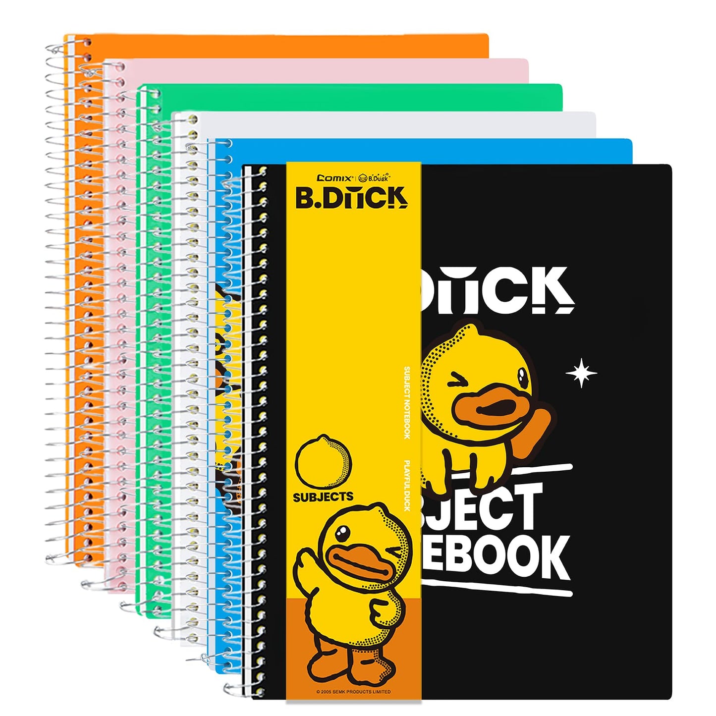 Comix Plastic Cover 1 Subject Notebook, Blue, White, Black | 70 Sheets, 8-1/2" x 11", College Ruled, 1 Divider, Office/School/Home