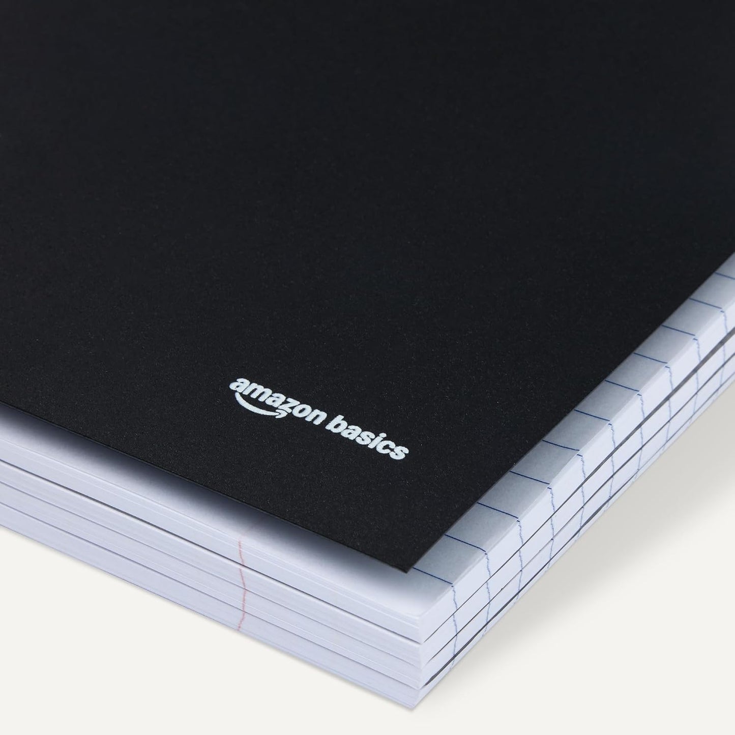 Amazon Basics Wide Ruled Spiral Notebook, Poly Cover, 5 Subject, For Work and School, 200 Sheets, 8.5" x 10.5", Black, 1-Pack