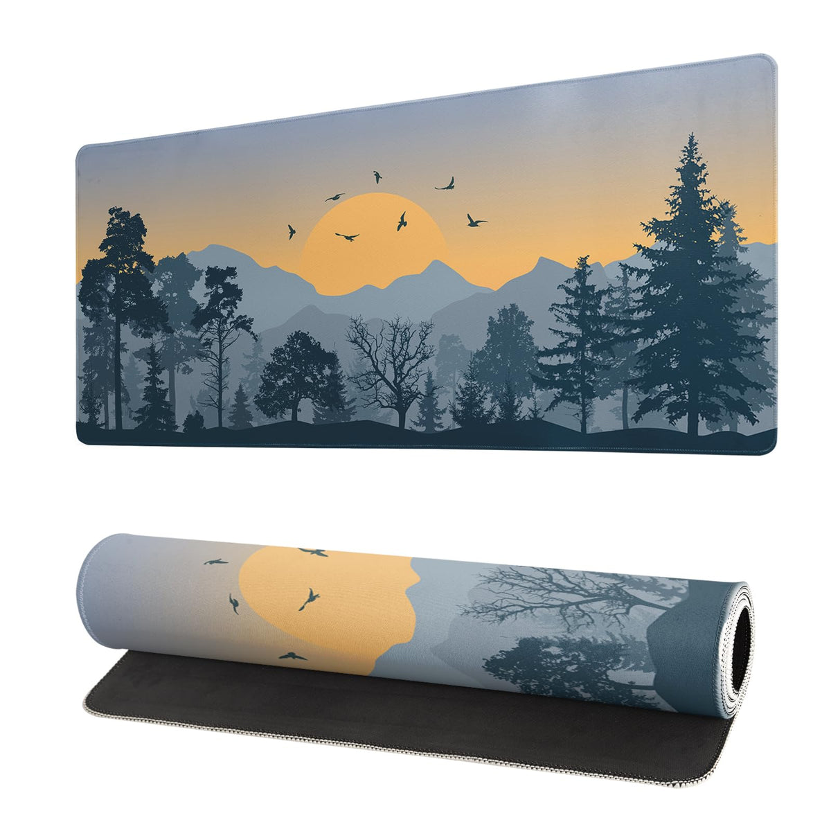Topographic Contour Extended Big Mouse Pad Large,Gaming Mouse Pad Desk Pad,27.6x11.8 Inch Long Computer Keyboard Mouse Mat Mousepad with 3mm Non-Slip Base and Stitched Edge for Gaming and Office