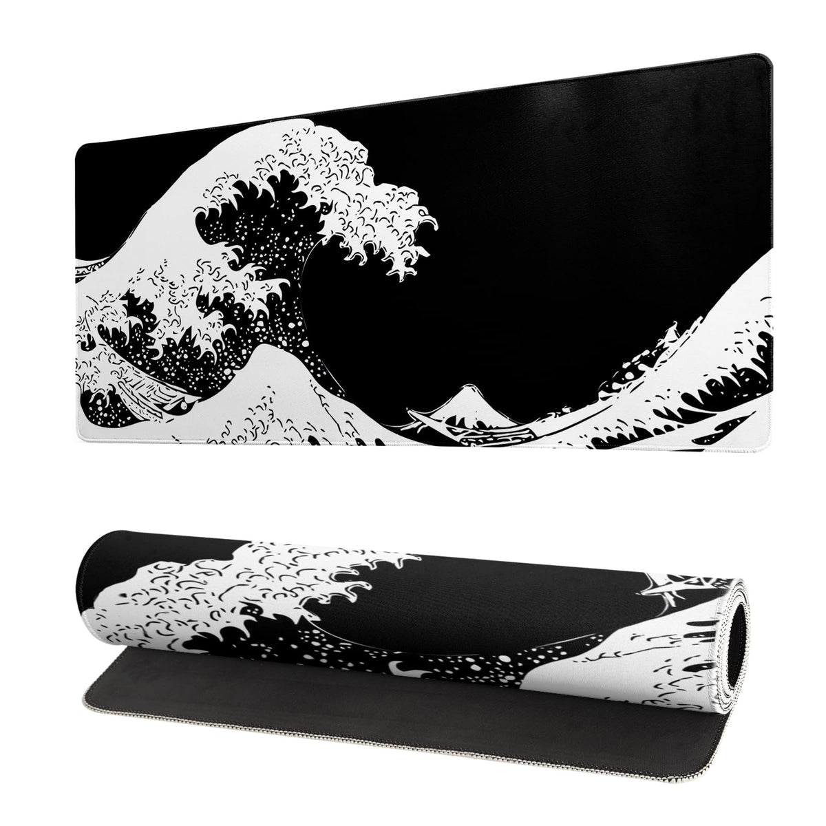 Topographic Contour Extended Big Mouse Pad Large,Gaming Mouse Pad Desk Pad,27.6x11.8 Inch Long Computer Keyboard Mouse Mat Mousepad with 3mm Non-Slip Base and Stitched Edge for Gaming and Office