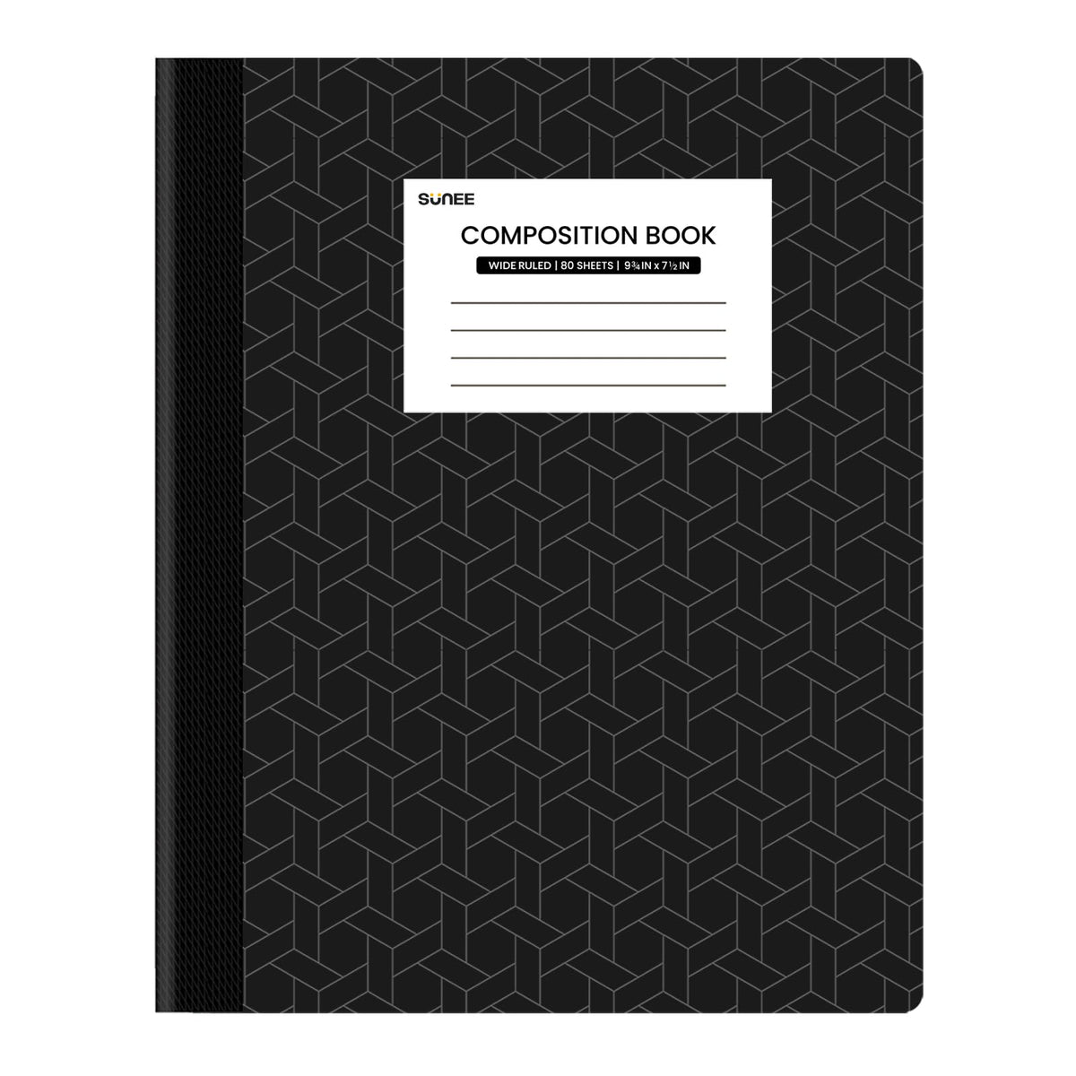 SUNEE Composition Notebook, Wide Ruled Paper, Home School Supplies for College Students & K-12, 9-3/4" x 7-1/2", 80 Sheets/160 Pages, Blue