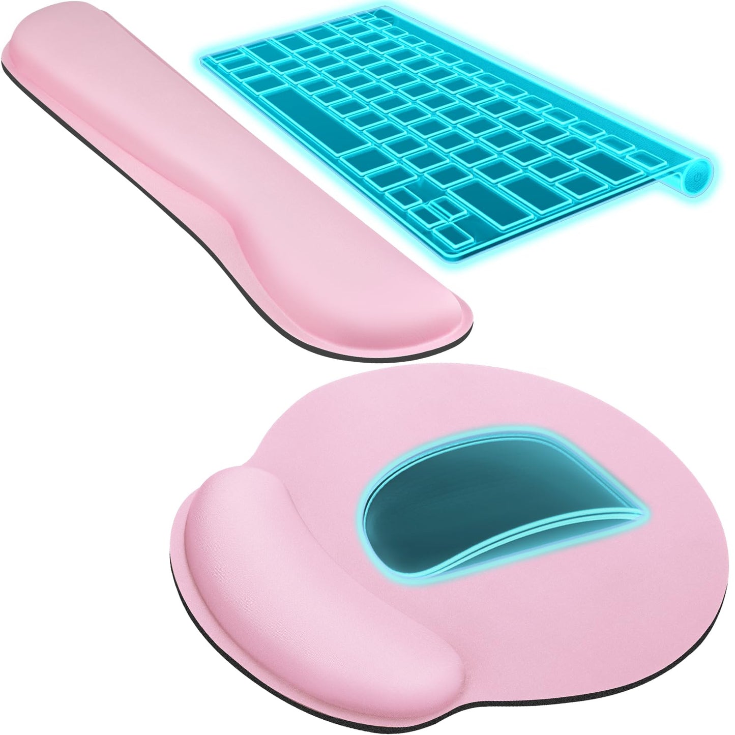 KTRIO Keyboard Wrist Rest & Mouse Pad with Wrist Rest, Black | Memory Foam Wrist Support, Ergonomic Design, Non-Slip Base, Office and Home Use