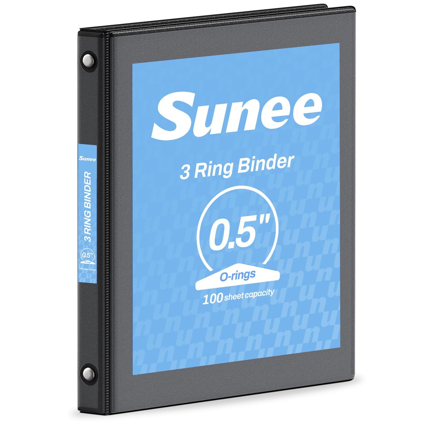 SUNEE 3 Ring Binder 1 Inch Pink 1 Pack, Holds 175 Sheets of Letter Paper, Clear View 1" Three Ring PVC-Free (Fit 8.5x11 Inches) for School or Office Supplies