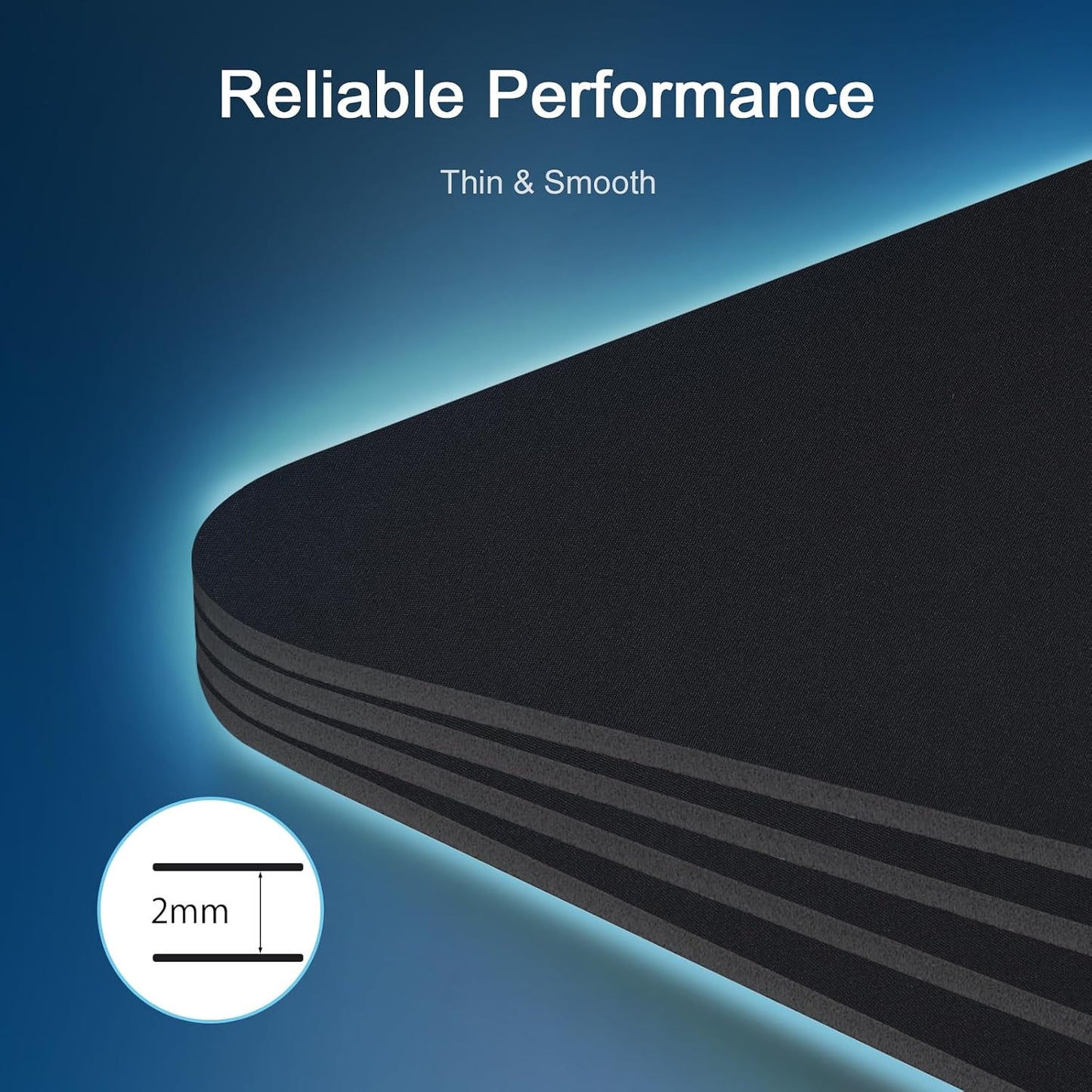 Senetem 4-Pack Mouse Pad, Smooth Gaming Mousepad, Non-Slip Black | 11x8.6 in. Ultra-smooth washable surface for wired and wireless mice; compact size fits desk, laptop, PC, gaming & office