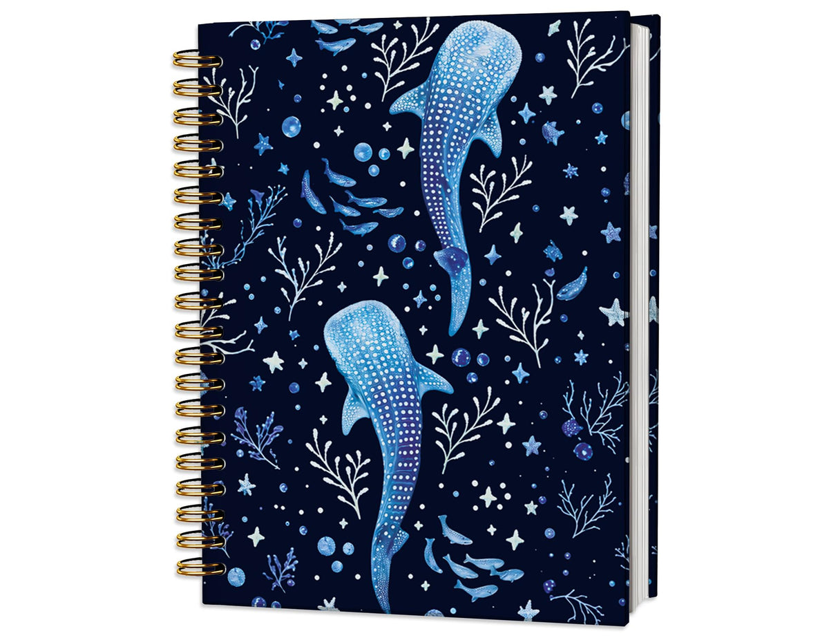 Whale Shark Notebook, Whale Shark Marine Biology Gifts for Women Girls Kids, Ocean Animal Spiral Notebook Journal for School Office Supplies, 5.5x8.3 Inch