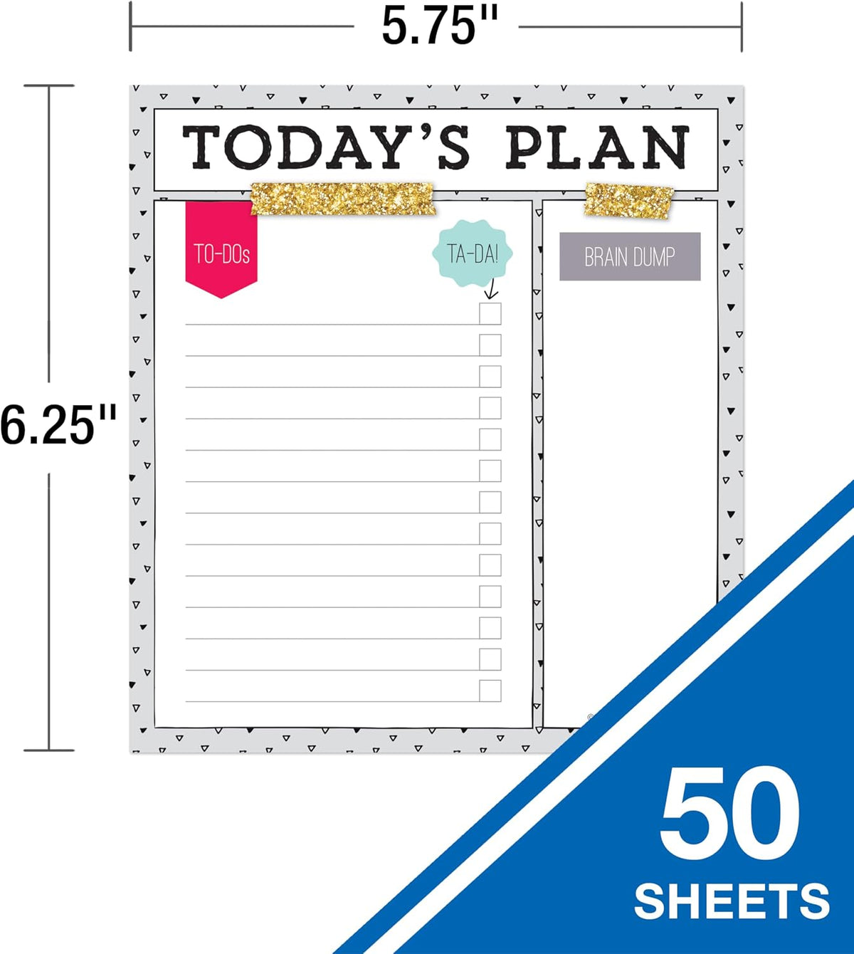Carson Dellosa Today's Plan Notepad, 50 Sheet Note Pad With Lined Paper for To Do List and Checklist, Classroom Organization Stationery, Desk Accessories and Office Supplies | To Do List and Checklist, Classroom Organization Stationary, Desk Accessories a
