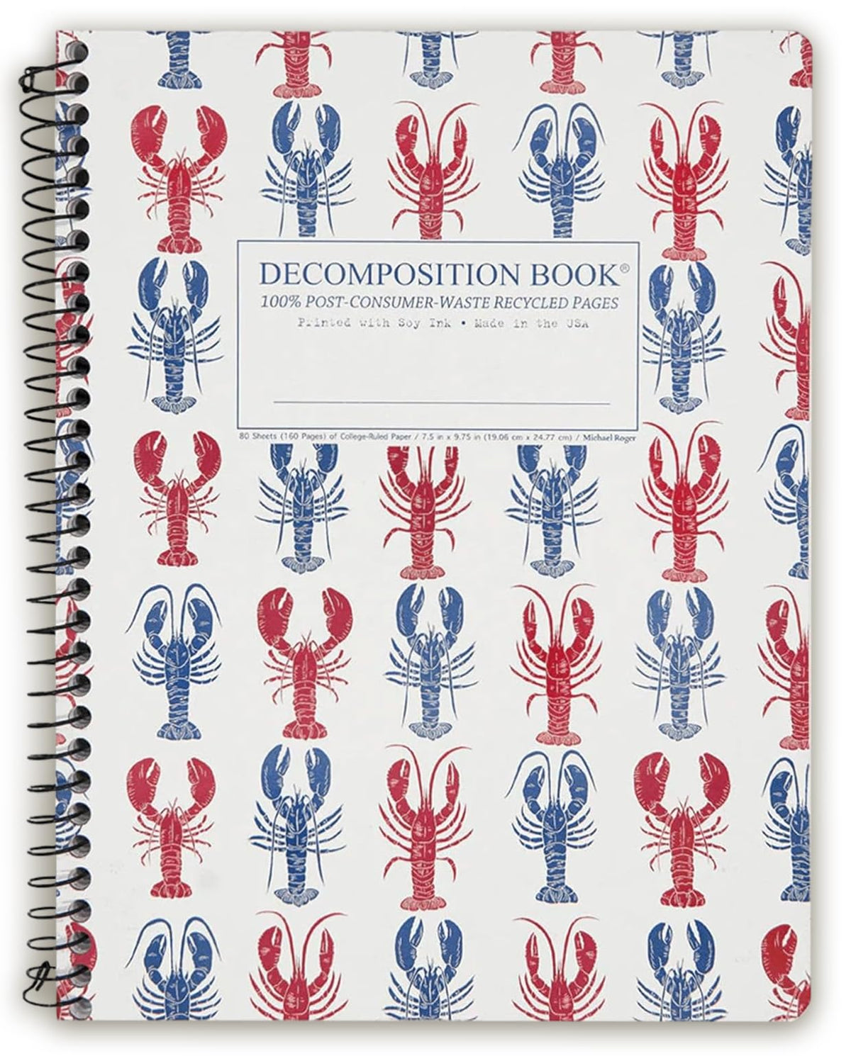 Decomposition Jellyfish College Ruled Spiral Notebook - 9.75 x 7.5 Journal with 160 Lined Pages - 100% Recycled Paper - Cute Notebooks for School Supplies, Home & Office - Made in USA