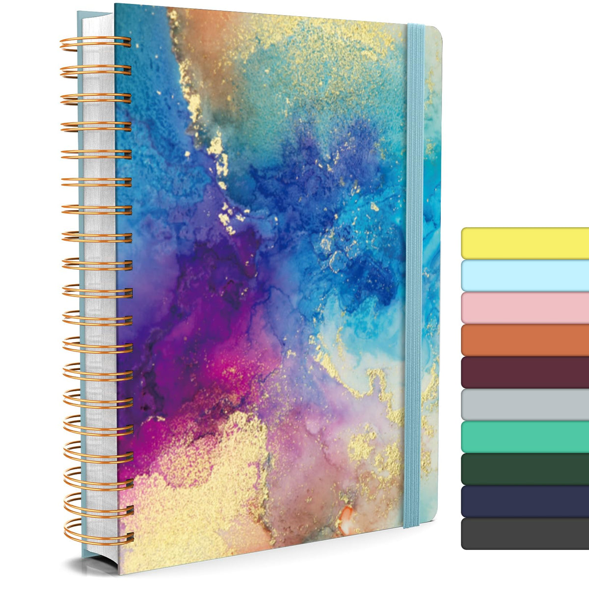 Forvencer Lined Spiral Journal Notebook with 300 Numbered Pages, B5 | College Ruled Thick Journals for Writing with 100GSM Paper, Hardcover Notebooks with Content for Work School Women Men