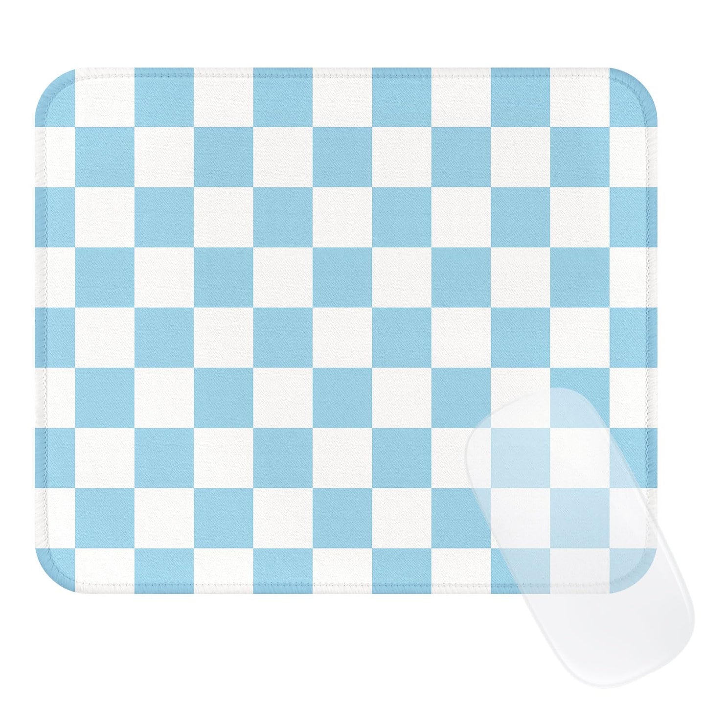 Cute Blue Stripes Mouse Pad, Waterproof Aesthetics Mouse Pads Design, Non-Slip Rubber Base Computer Simple Funny Mousepad,Small Mouse Mat Desk Accessories,Light Blue