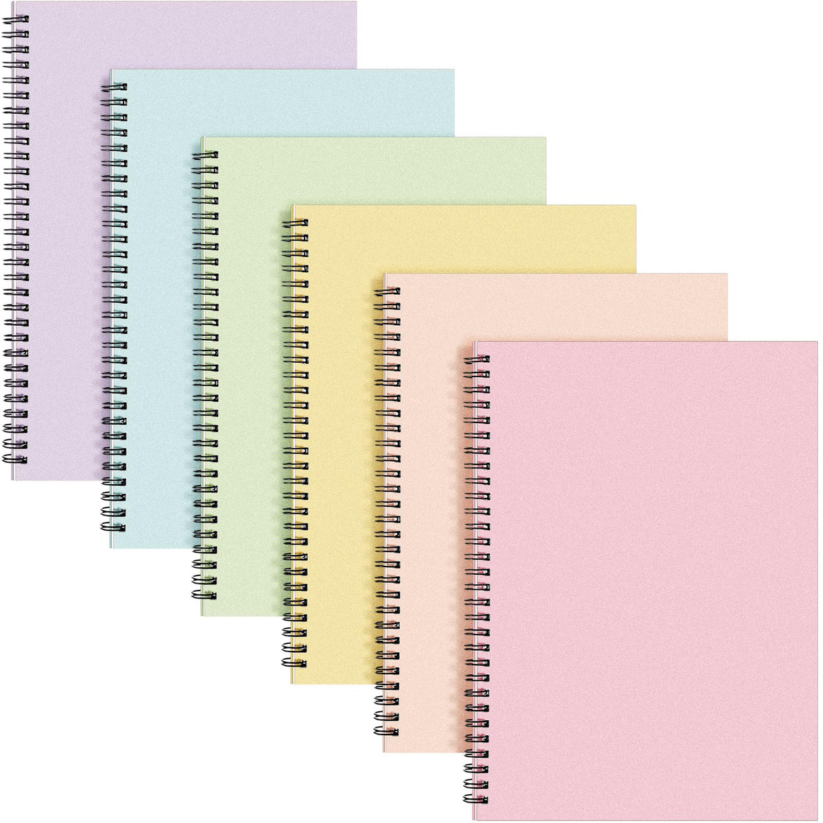 6 Pack Spiral Notebook 10.5x7.45 Notebook,Fresh,Morandi | B5 Spiral College Ruled Notebook,140 Page Journal, Writing Kraft Cover Lined Notepad for Office School Journaling