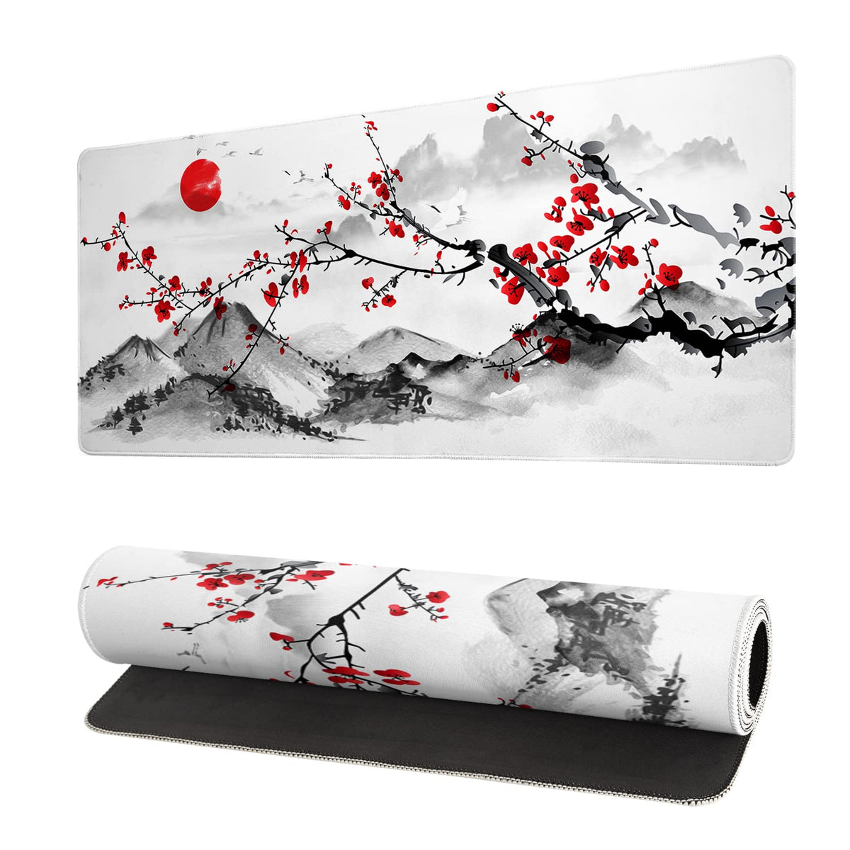 Topographic Contour Extended Big Mouse Pad Large,Gaming Mouse Pad Desk Pad,27.6x11.8 Inch Long Computer Keyboard Mouse Mat Mousepad with 3mm Non-Slip Base and Stitched Edge for Gaming and Office