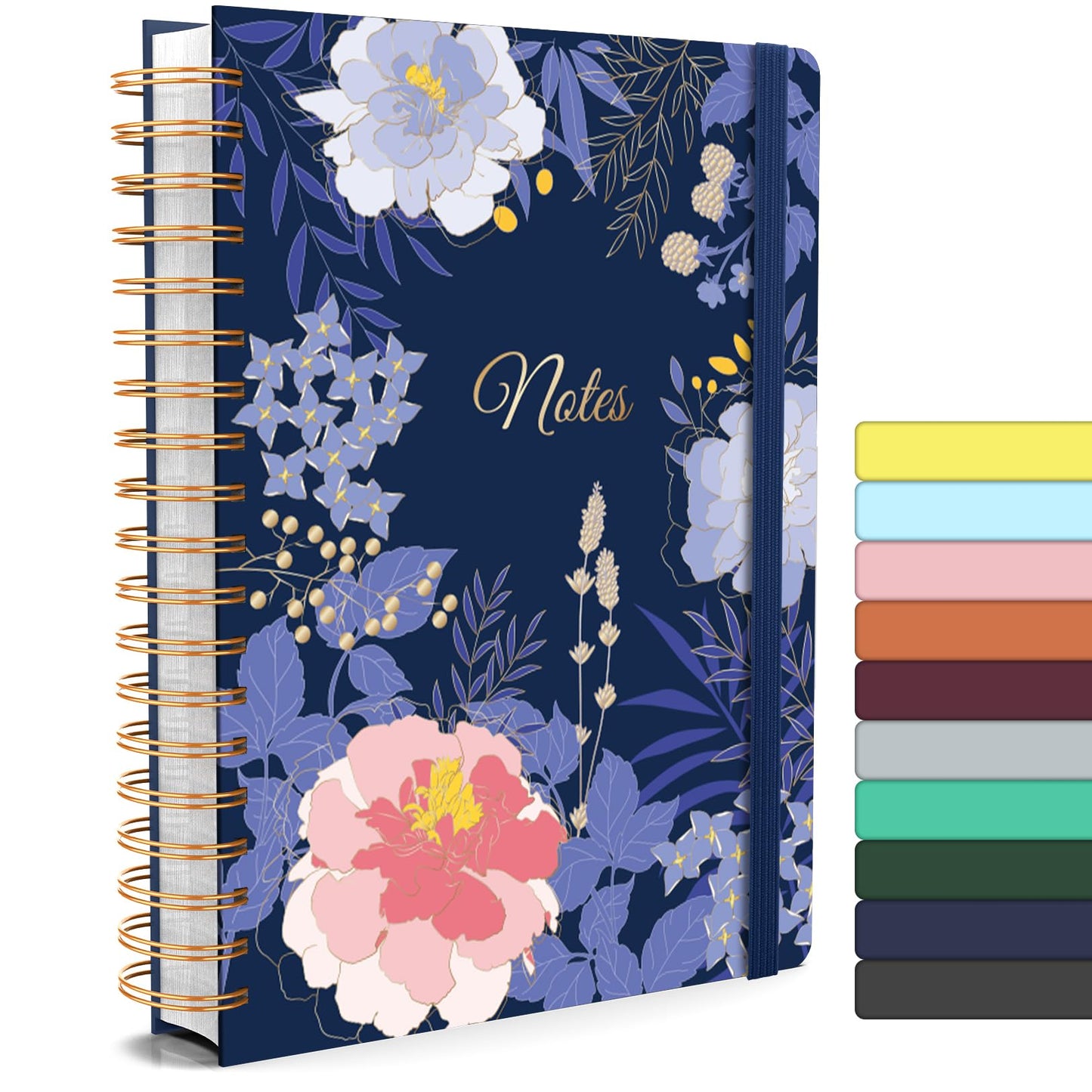 Forvencer Lined Spiral Journal Notebook with 300 Numbered Pages, B5 | College Ruled Thick Journals for Writing with 100GSM Paper, Hardcover Notebooks with Content for Work School Women Men