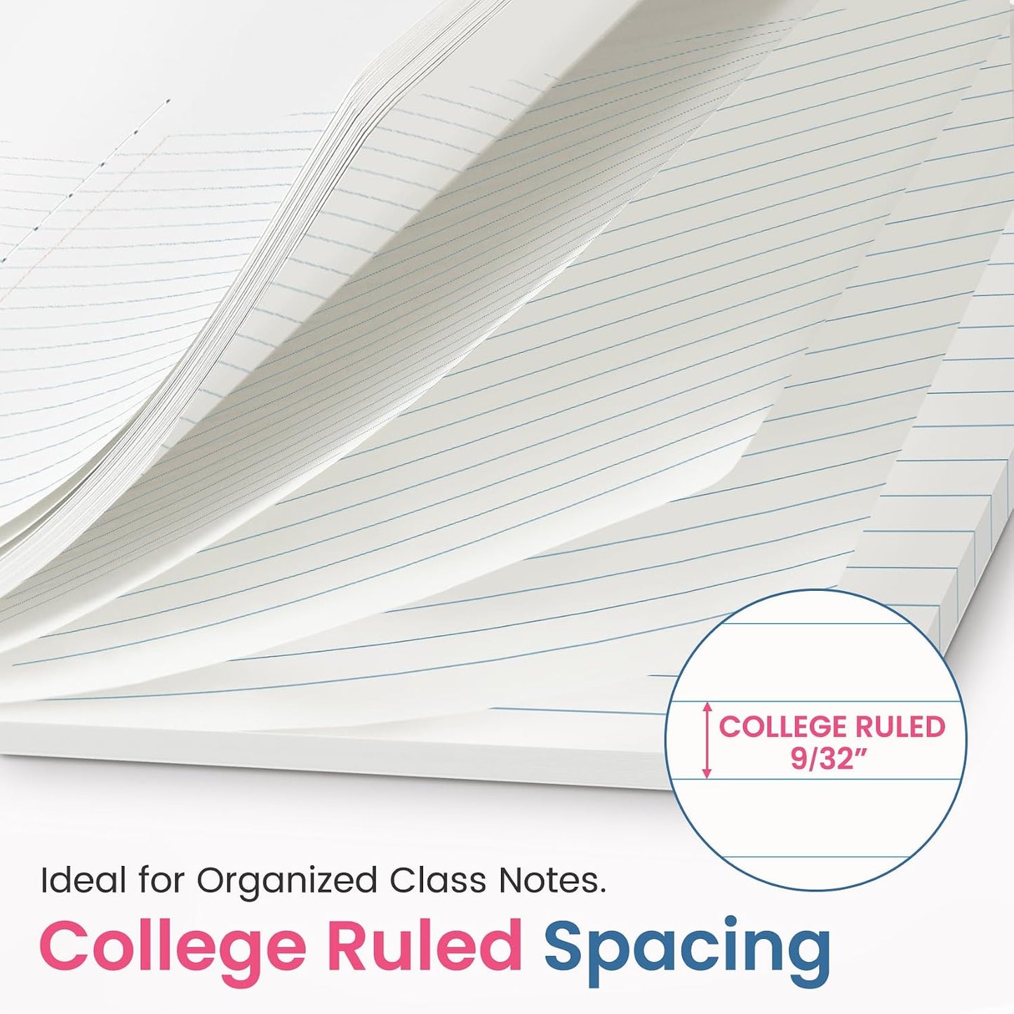 College Ruled Composition Notebook 4 Pack School Supplies, 160 Pages | 9-3/4" x 7-1/2" Aesthetic Composition Notebooks, 80 Sheets, Pastel Colors, Perfect for School, Office and Note Taking