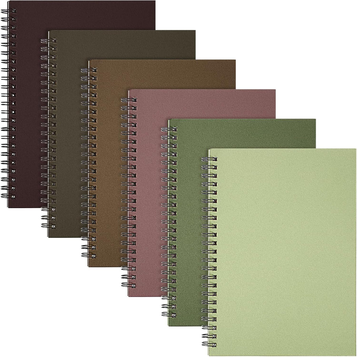 6 Pack Spiral Notebook 10.5x7.45 Notebook,Fresh,Morandi | B5 Spiral College Ruled Notebook,140 Page Journal, Writing Kraft Cover Lined Notepad for Office School Journaling