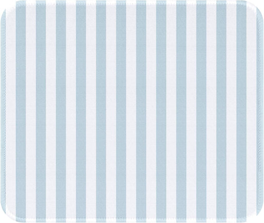 Cute Blue Stripes Mouse Pad, Waterproof Aesthetics Mouse Pads Design, Non-Slip Rubber Base Computer Simple Funny Mousepad,Small Mouse Mat Desk Accessories,Light Blue