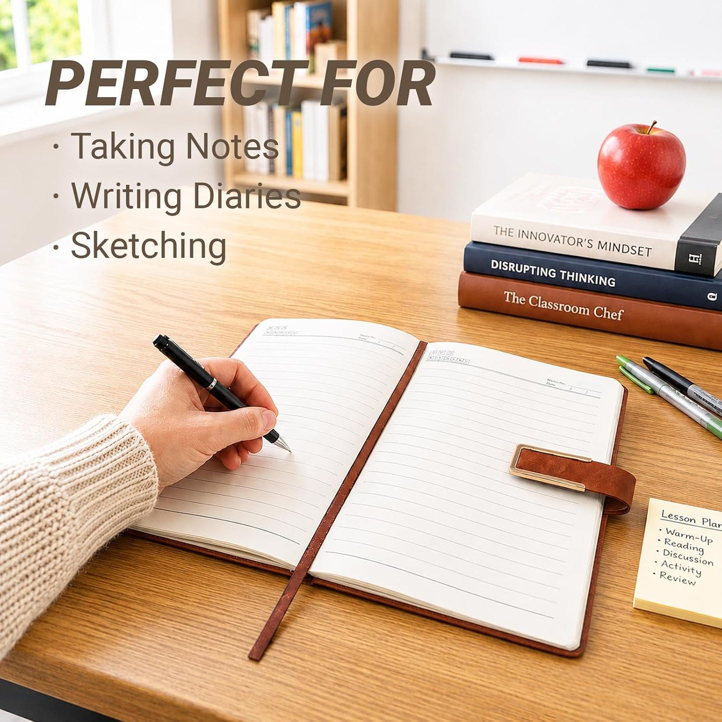 AOSERI Teacher Gifts for Women and Men,PU Leather Teacher Notebook Journal | Teacher Appreciation Gifts from Students for Preschool, Daycare, Elementary, New Teachers, End of School Year, Back to School
