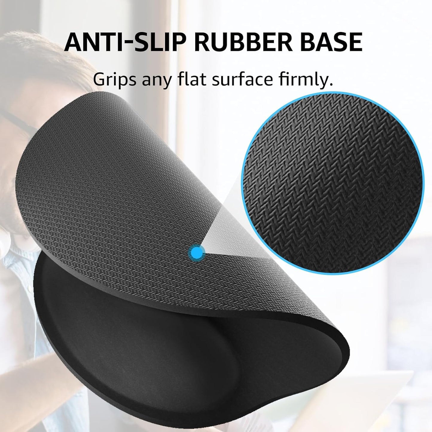 KTRIO Keyboard Wrist Rest & Mouse Pad with Wrist Rest, Black | Memory Foam Wrist Support, Ergonomic Design, Non-Slip Base, Office and Home Use