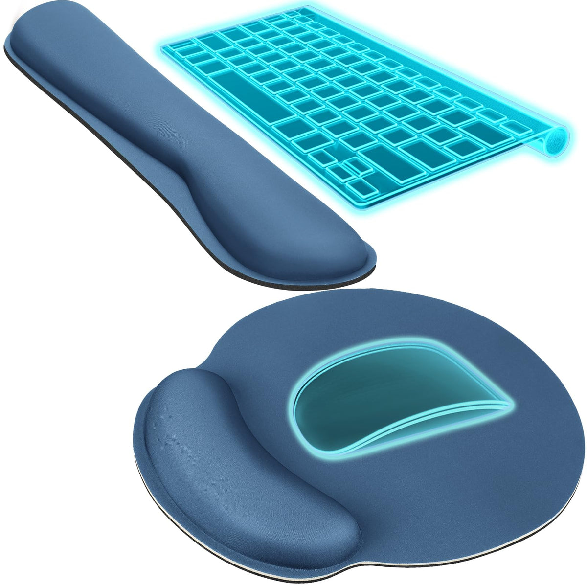 KTRIO Keyboard Wrist Rest & Mouse Pad with Wrist Rest, Black | Memory Foam Wrist Support, Ergonomic Design, Non-Slip Base, Office and Home Use
