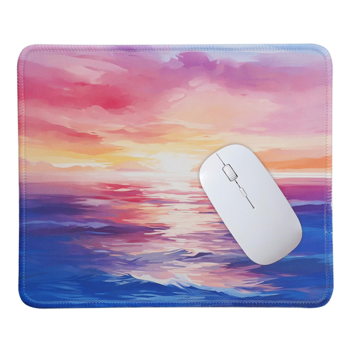 Mouse Pad for Desk with Stitched Edge, Premium Cute Washable Mouse Pads. Computer Mousepad with Non-Slip Rubber Base, Mousepads for Laptop, 9.25x7.75x0.12 inch (Pink Stripes)