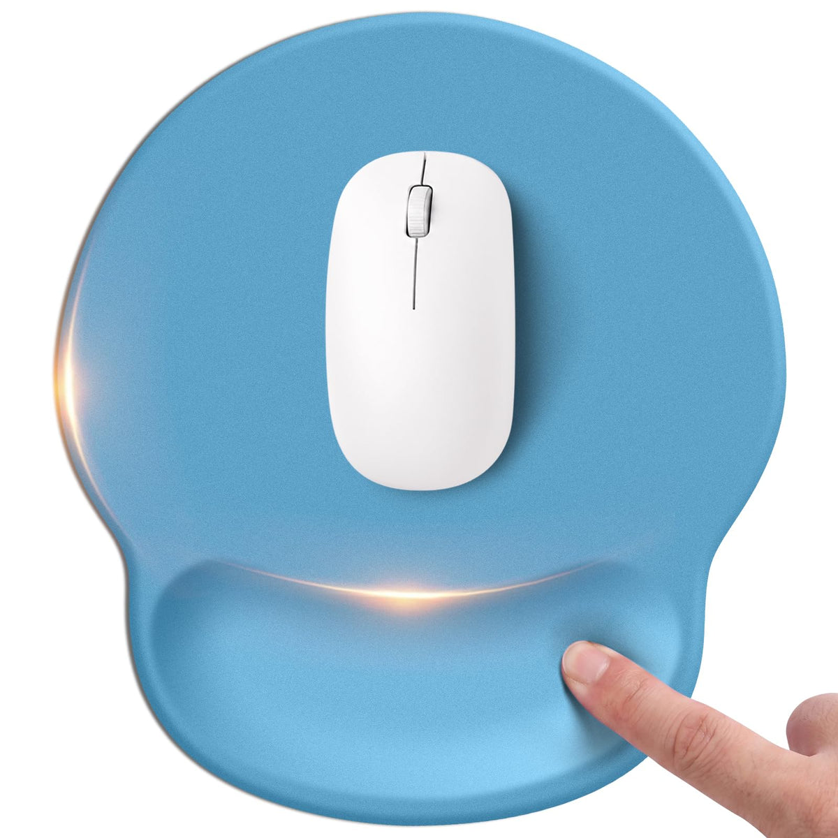 Pink Mouse pad with Wrist Rest,Relieving Pain Memory Foam Computer pad, Ergonomic Desktop Mouse, Silicone Material Mouse pad, with Non-Slip PU Base (Pink)