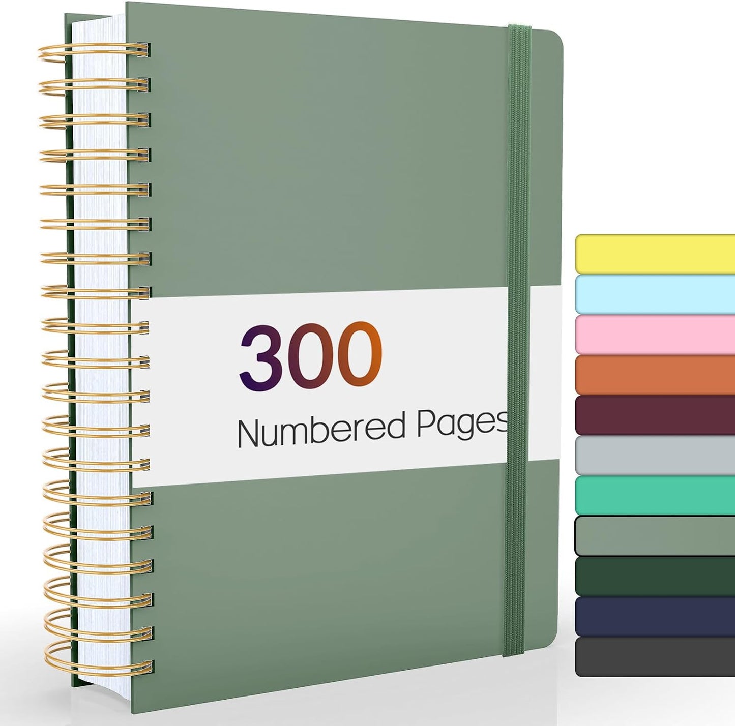 Forvencer Lined Spiral Journal Notebook with 300 Numbered Pages, B5 | College Ruled Thick Journals for Writing with 100GSM Paper, Hardcover Notebooks with Content for Work School Women Men