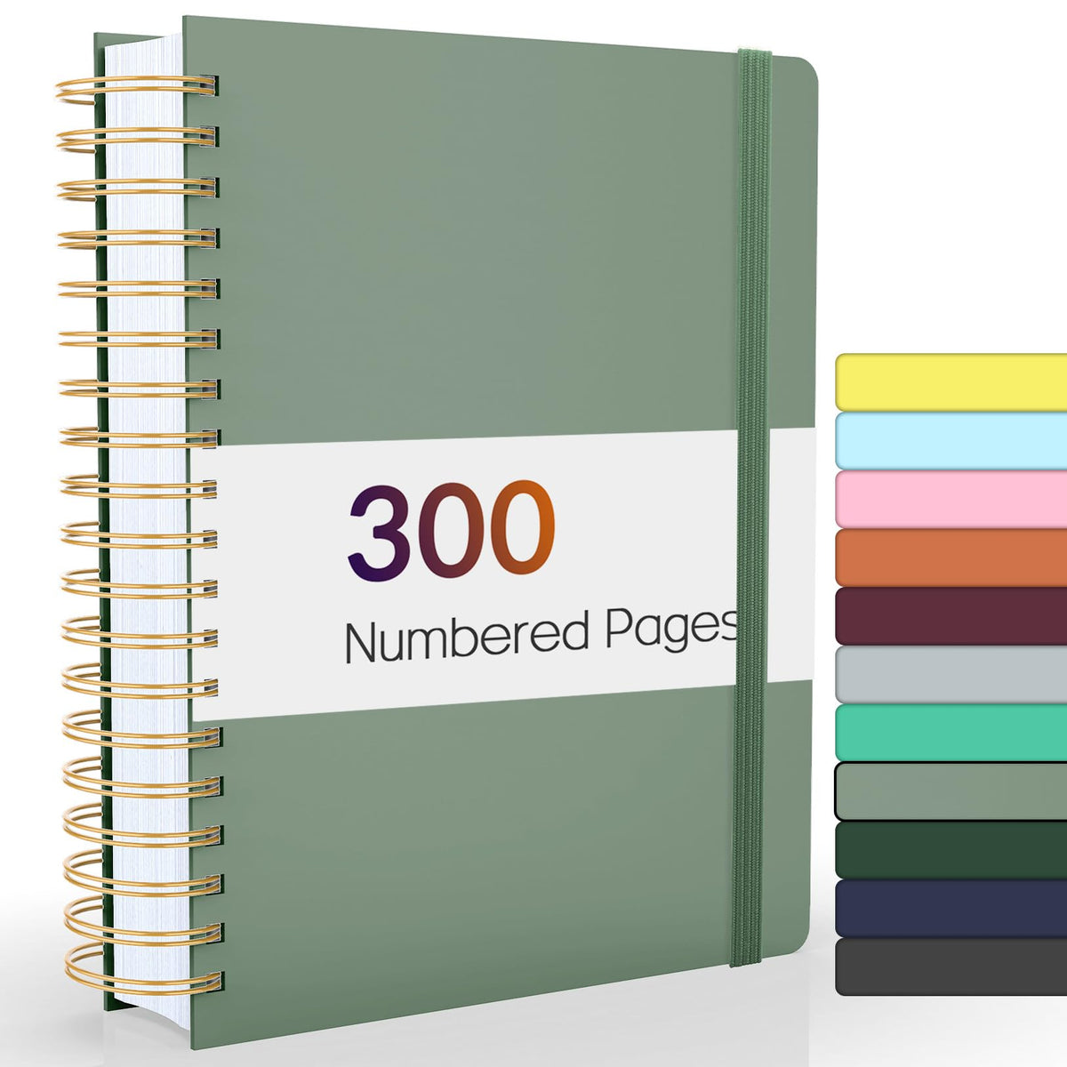 Forvencer Lined Spiral Journal Notebook with 300 Numbered Pages, B5 | College Ruled Thick Journals for Writing with 100GSM Paper, Hardcover Notebooks with Content for Work School Women Men