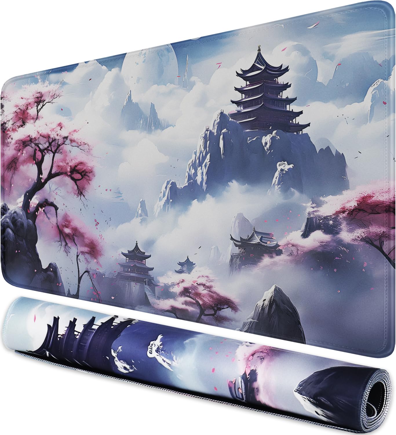 Mouse Pad Gaming, 31.5" x 15.7" Large Extended Mousepad with Stitched Edge | Large Mousepad Waterproof Surface & Non-Slip Rubber Base XXL Long Keyboard Mat for Gamer Office Home