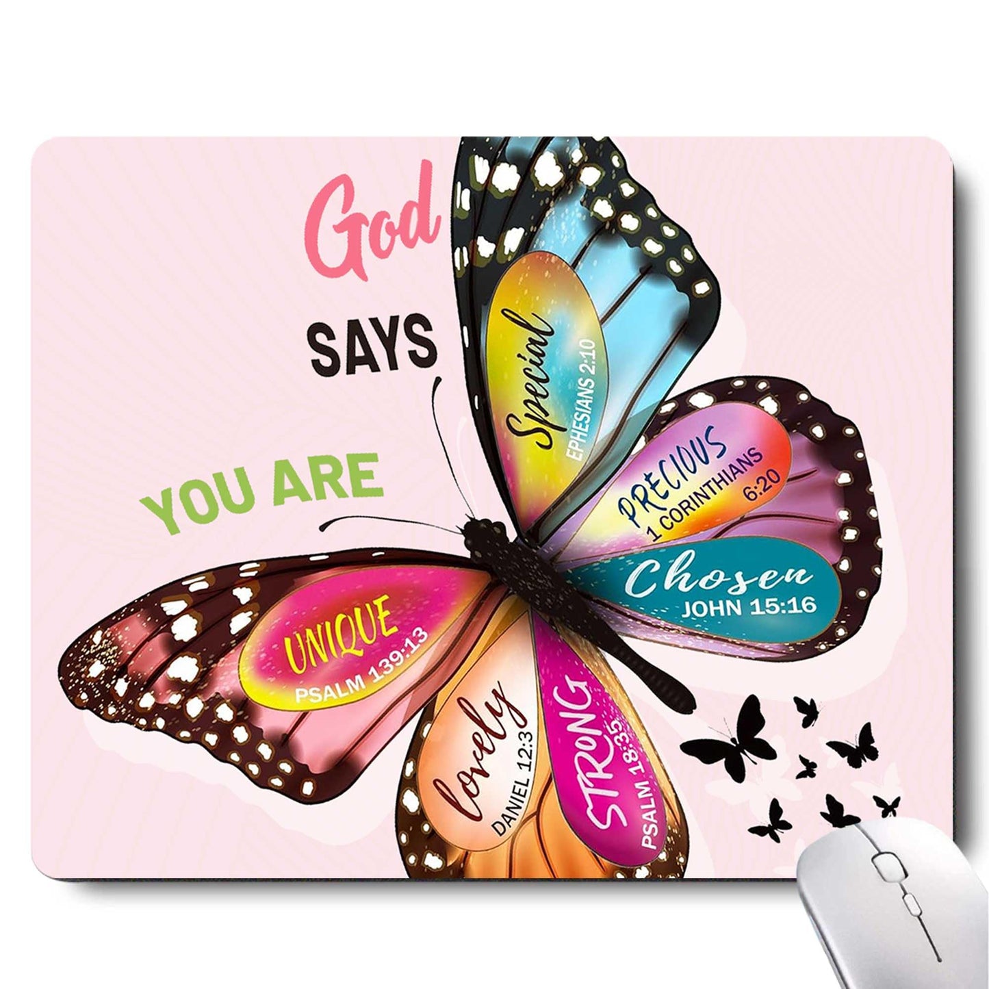 Gorgeous Flowers Plants Mouse Pad,Pink Floral Rose Mouse Pads for Desk,Soft Computer Mouse Mat Cute Mousepad Cloth Computer Mouse Pads for Women,Square Waterproof Non-Slip Rubber Base MousePads