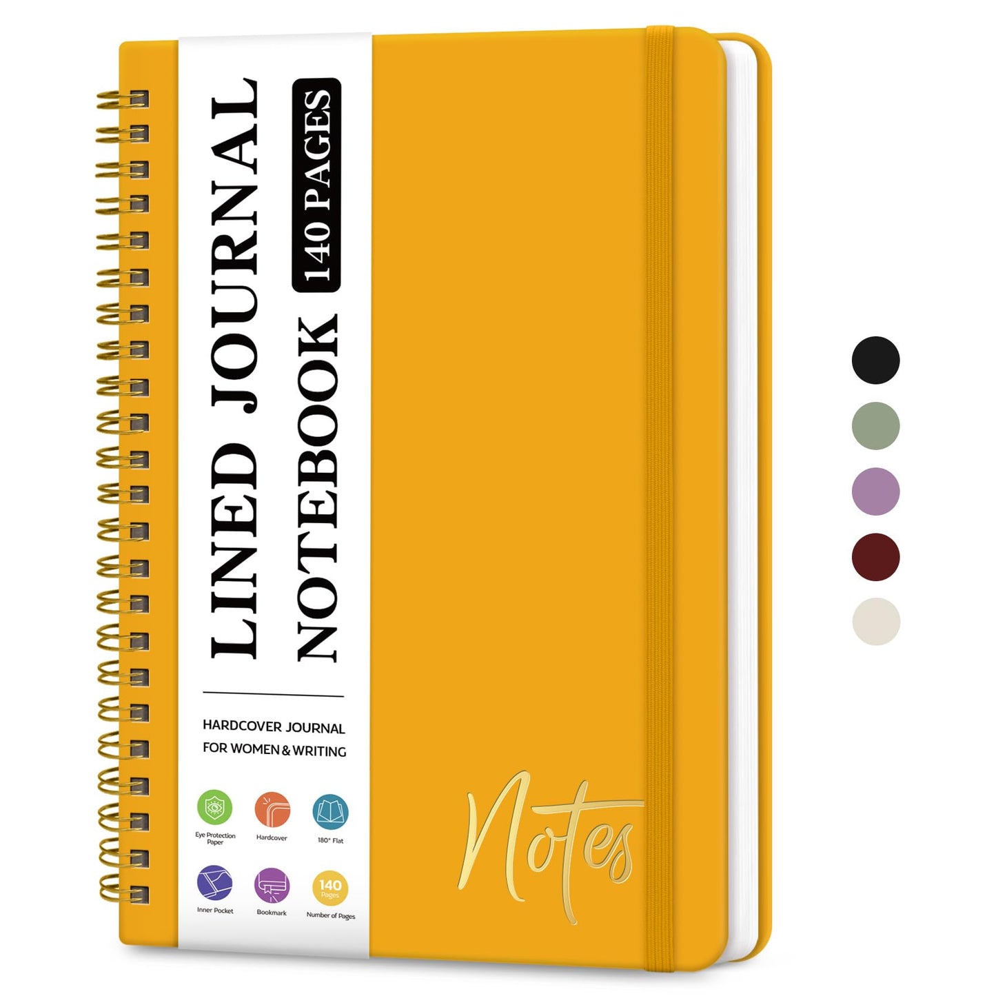ZOTIA Lined Spiral Notebook for Work Hardcover Spiral Journal College Ruled | Purple, 5.7" x 7.9" Spiral Journals for Writing, Work Notebooks, Note taking and Office School Supplies, 140 Pages