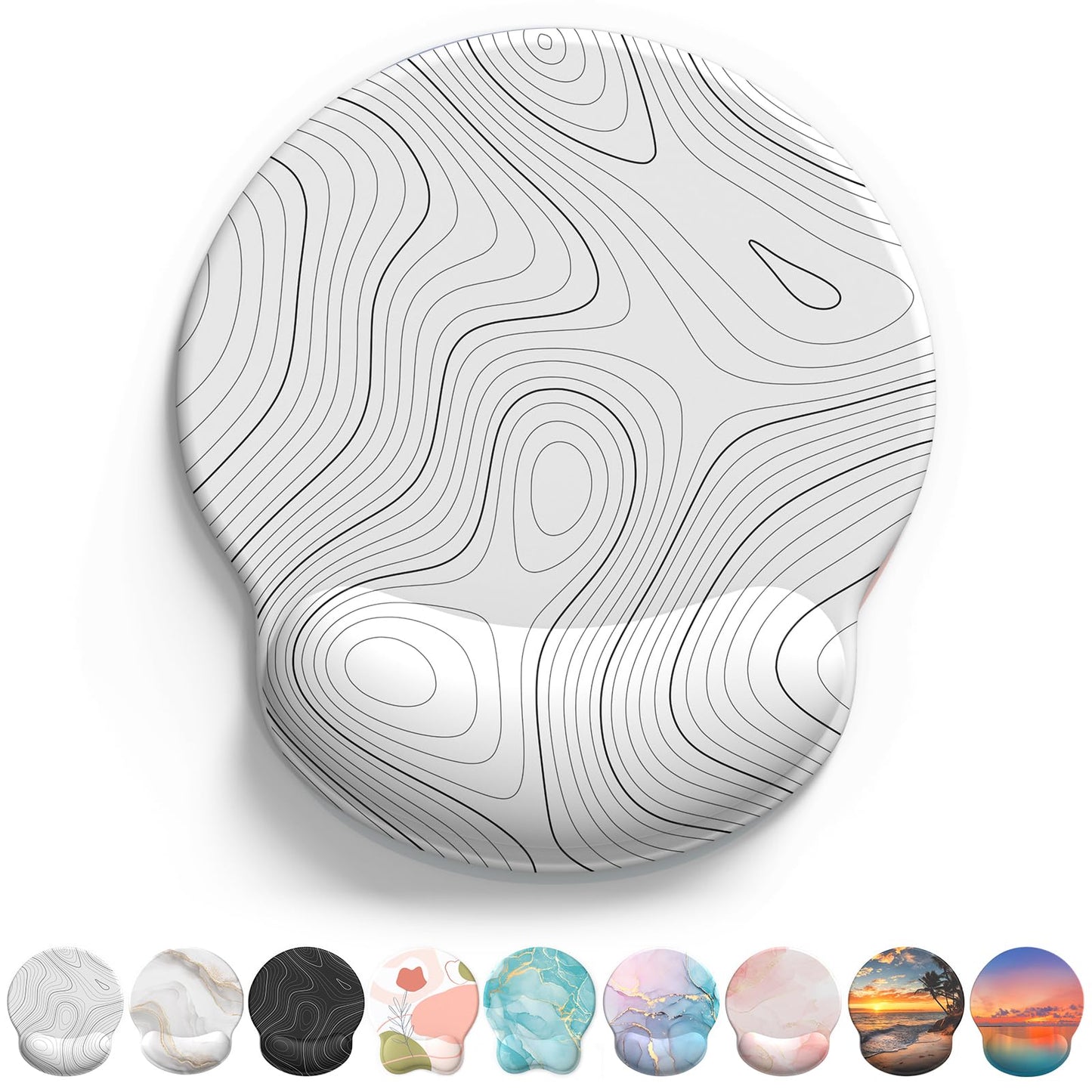 Mouse Pad with Wrist Rest, Comfortable Computer Mousepad with Gel Wrist Support Smooth Surface and Non-Slip PU Base for Pain Relief, Laptop, Office & Home (Rose)