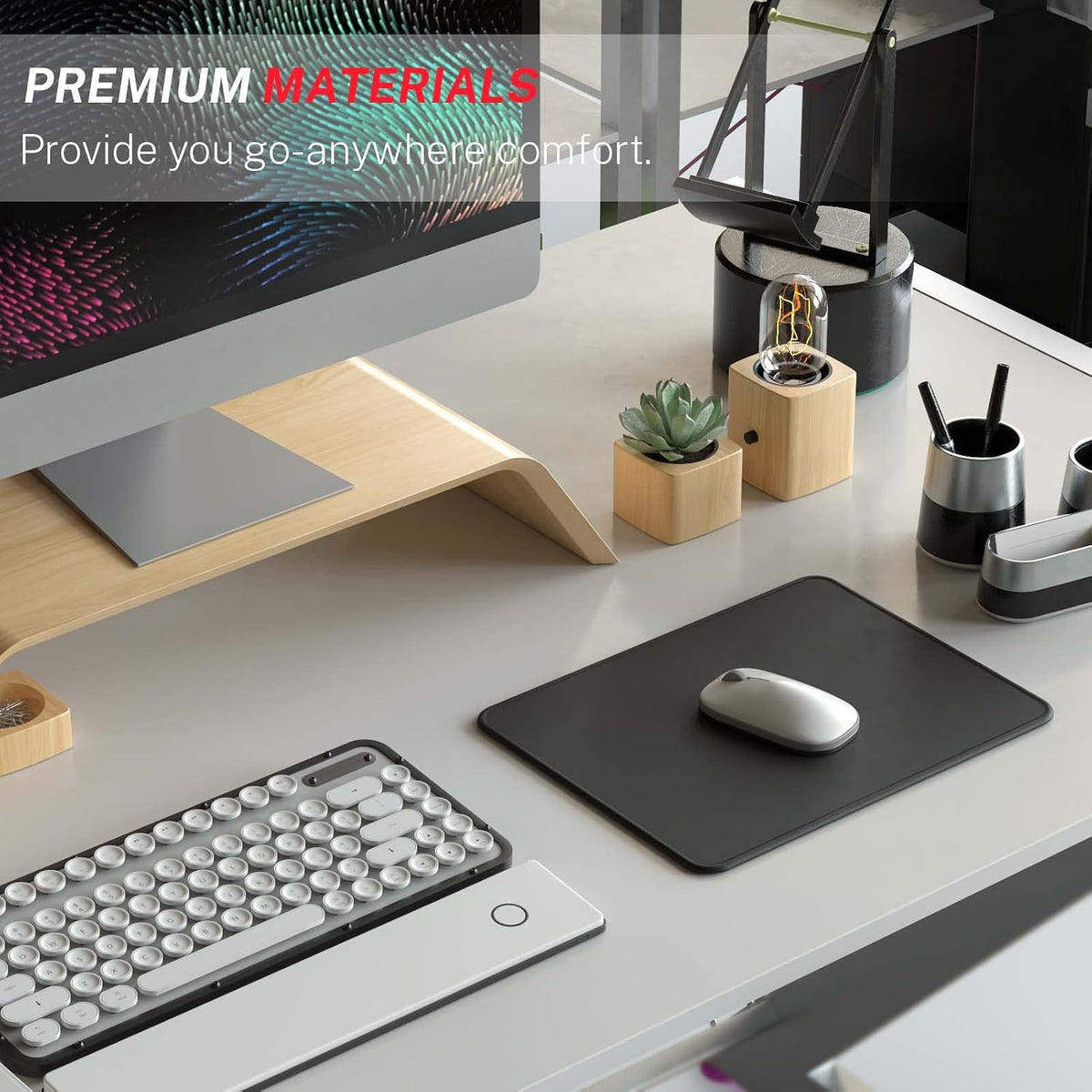 MROCO Essential Office & Gaming Mouse Pad, 30% Larger, 8.5” x 11” in, Black | Anti-Fray Stitched Edges, Premium Textured Surface, Non-Slip Rubber Base, Water and Stain Resistant Protection