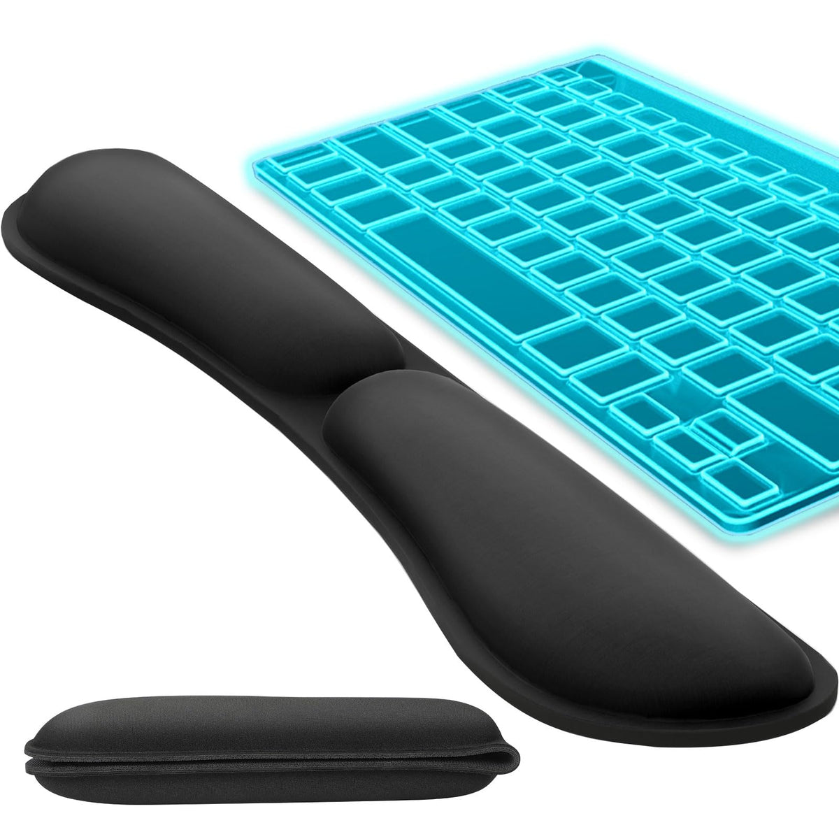 KTRIO Keyboard Wrist Rest & Mouse Pad with Wrist Rest, Black | Memory Foam Wrist Support, Ergonomic Design, Non-Slip Base, Office and Home Use