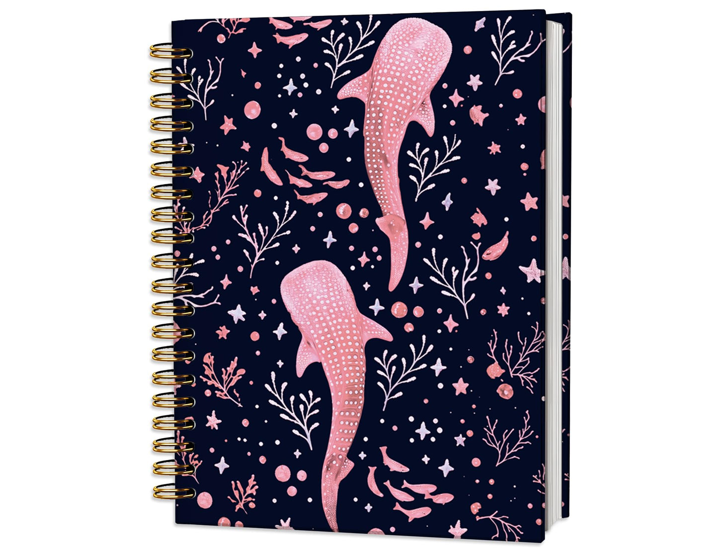 Whale Shark Notebook, Whale Shark Marine Biology Gifts for Women Girls Kids, Ocean Animal Spiral Notebook Journal for School Office Supplies, 5.5x8.3 Inch