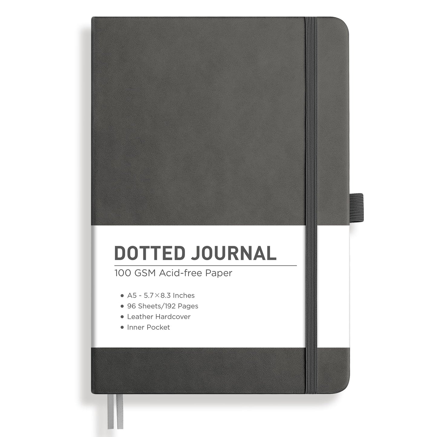 RETTACY Graph Grid Paper Notebook, 192 Pages, A5 Size (5.7'' x 8.3'') | 5 Squares per Inch, Leather Hardcover, 100 GSM Thick Paper, for School, Students, Math, Engineering (Light Green)