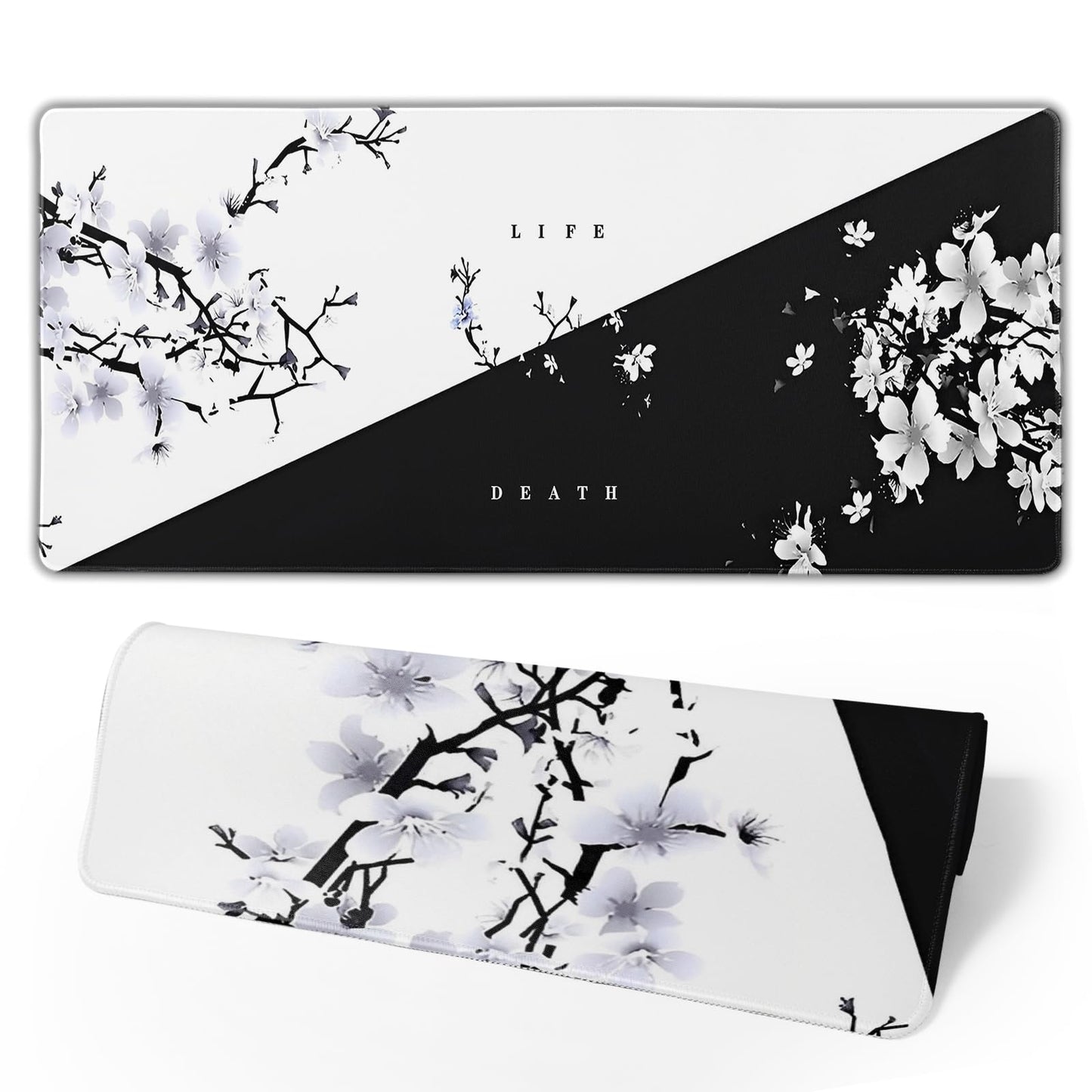 Japanese Mouse Pad, Large Japanese Desk Mat, XL Anime Gaming Keyboard Mat, Non-Slip Rubber Base, Big Extended Desk Protector for Home Office, 31.5”x11.8”