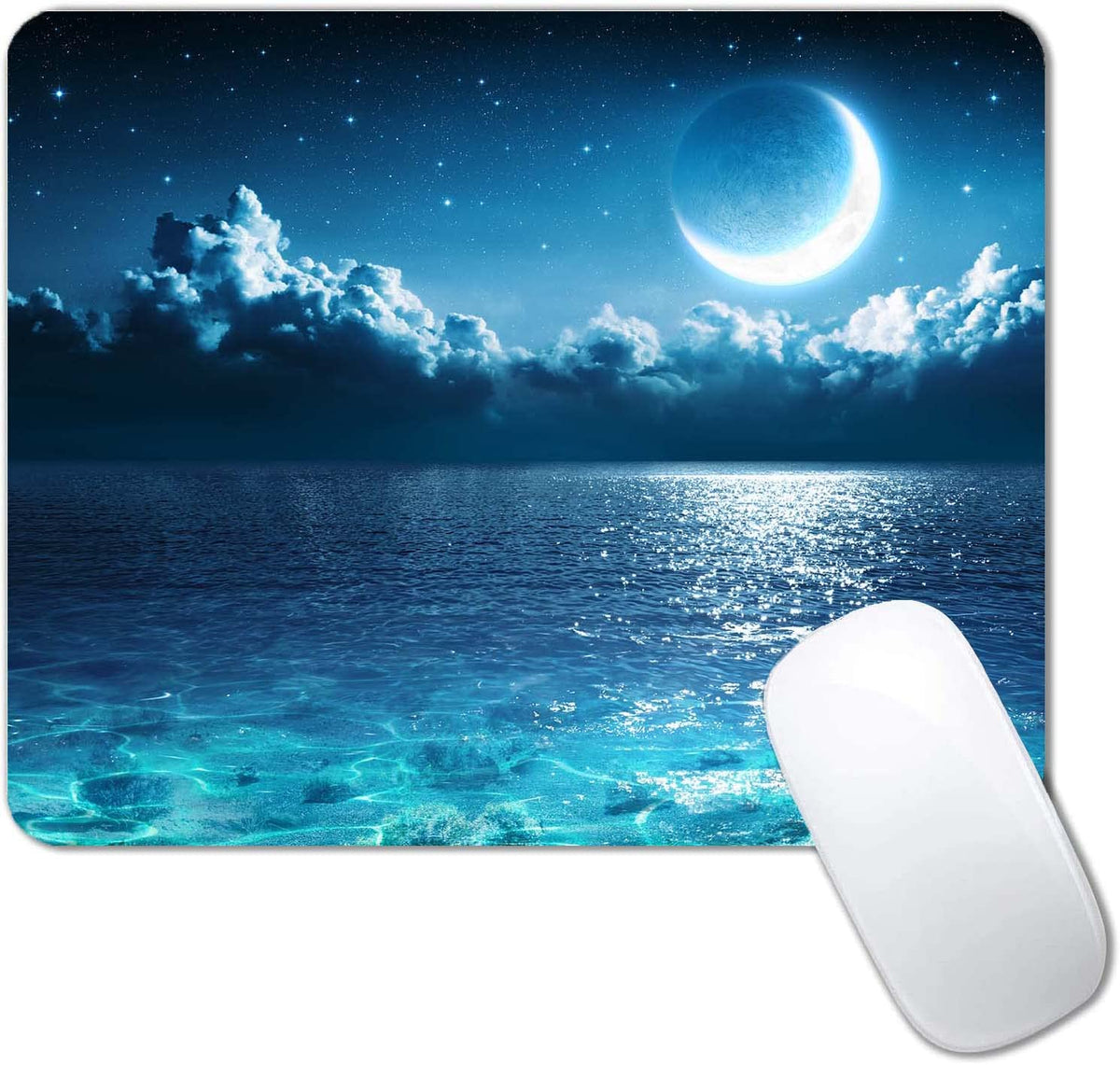Beach Sunset Mouse Pad,Cute Mouse pad,Custom Small Mouse Pads with Designs,Portable Office Non-Slip Rubber Base Wireless Mouse Pad for Laptop