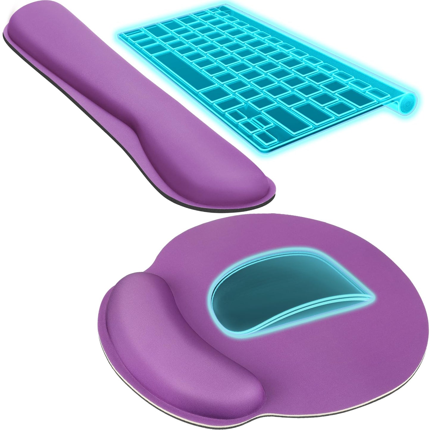 KTRIO Keyboard Wrist Rest & Mouse Pad with Wrist Rest, Black | Memory Foam Wrist Support, Ergonomic Design, Non-Slip Base, Office and Home Use