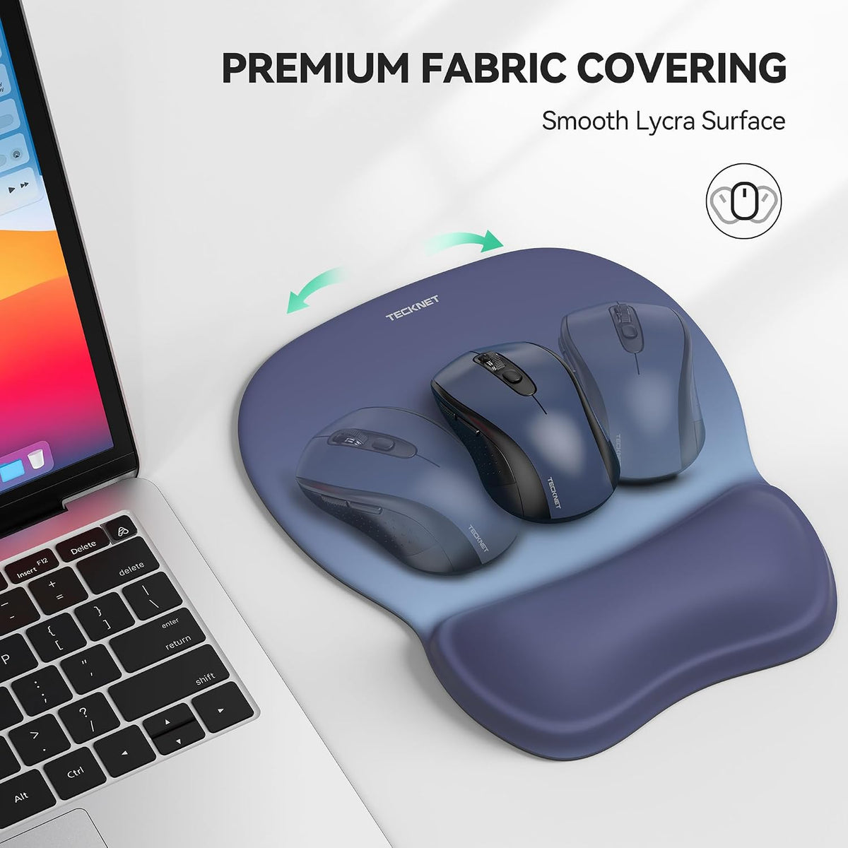 TECKNET Gel Ergonomic Mouse Pad with Wrist Rest, Non-Slip PU Base, Gradient | Comfortable Gel Cushion, Pain Relief, Smooth and Waterproof Surface, Mouse Pad with Wrist Rest for Office, Gaming and Study