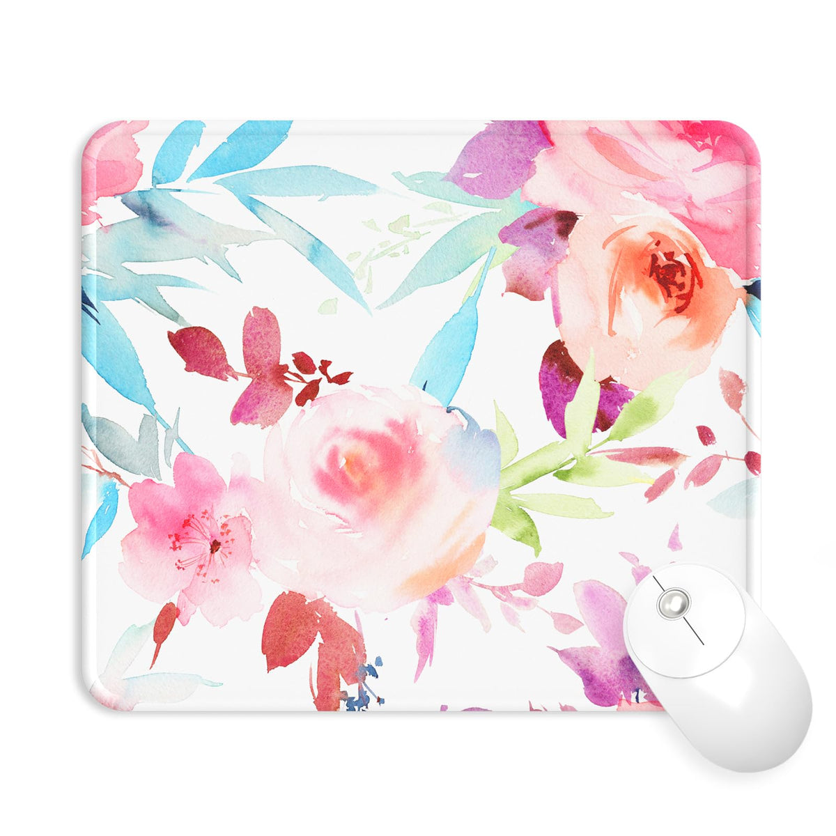 Mouse Pad with Wrist Rest, Comfortable Computer Mousepad with Gel Wrist Support Smooth Surface and Non-Slip PU Base for Pain Relief, Laptop, Office & Home (Rose)