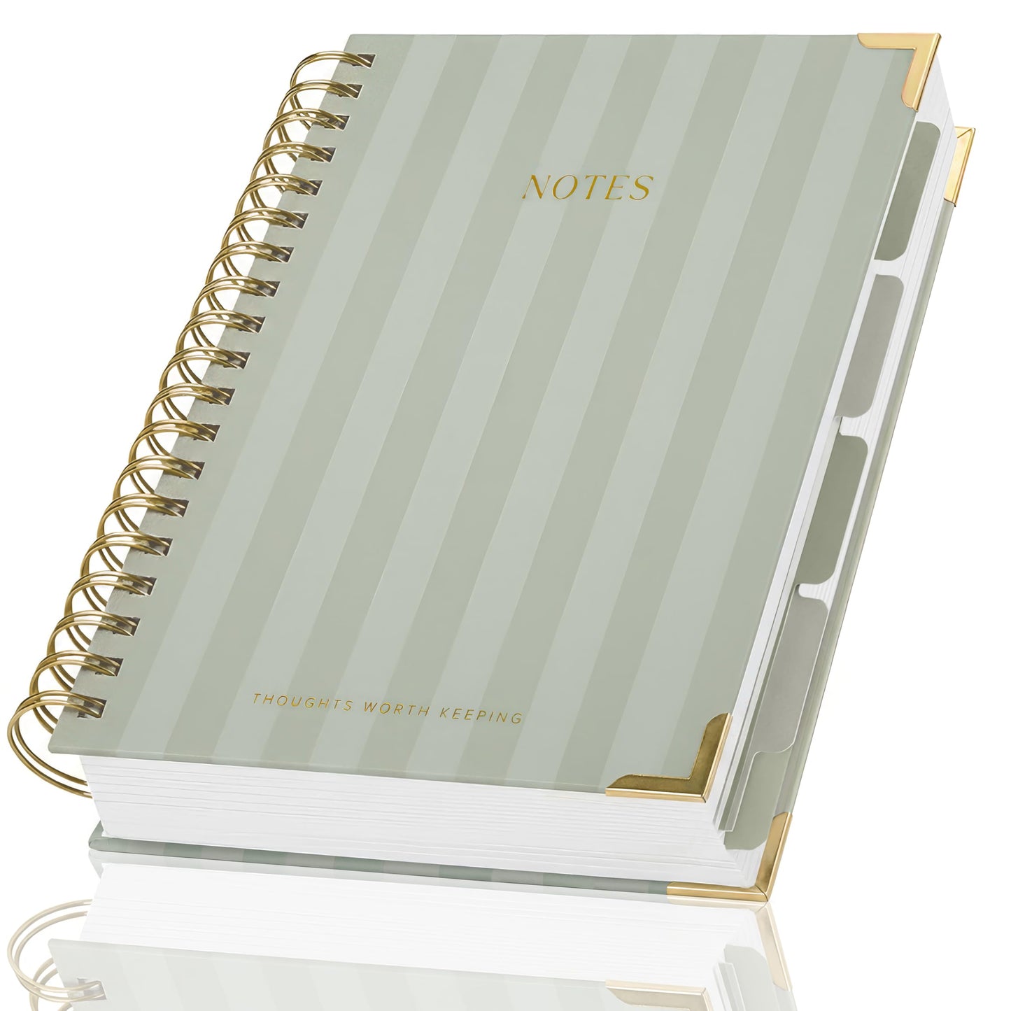 Aesthetic Thick Spiral Notebook With Tabs - Journal For Women Size B5 | College Ruled Note Book with 300 Lined Pages and Dividers - Perfect for Writing and Staying Organized at Work or School