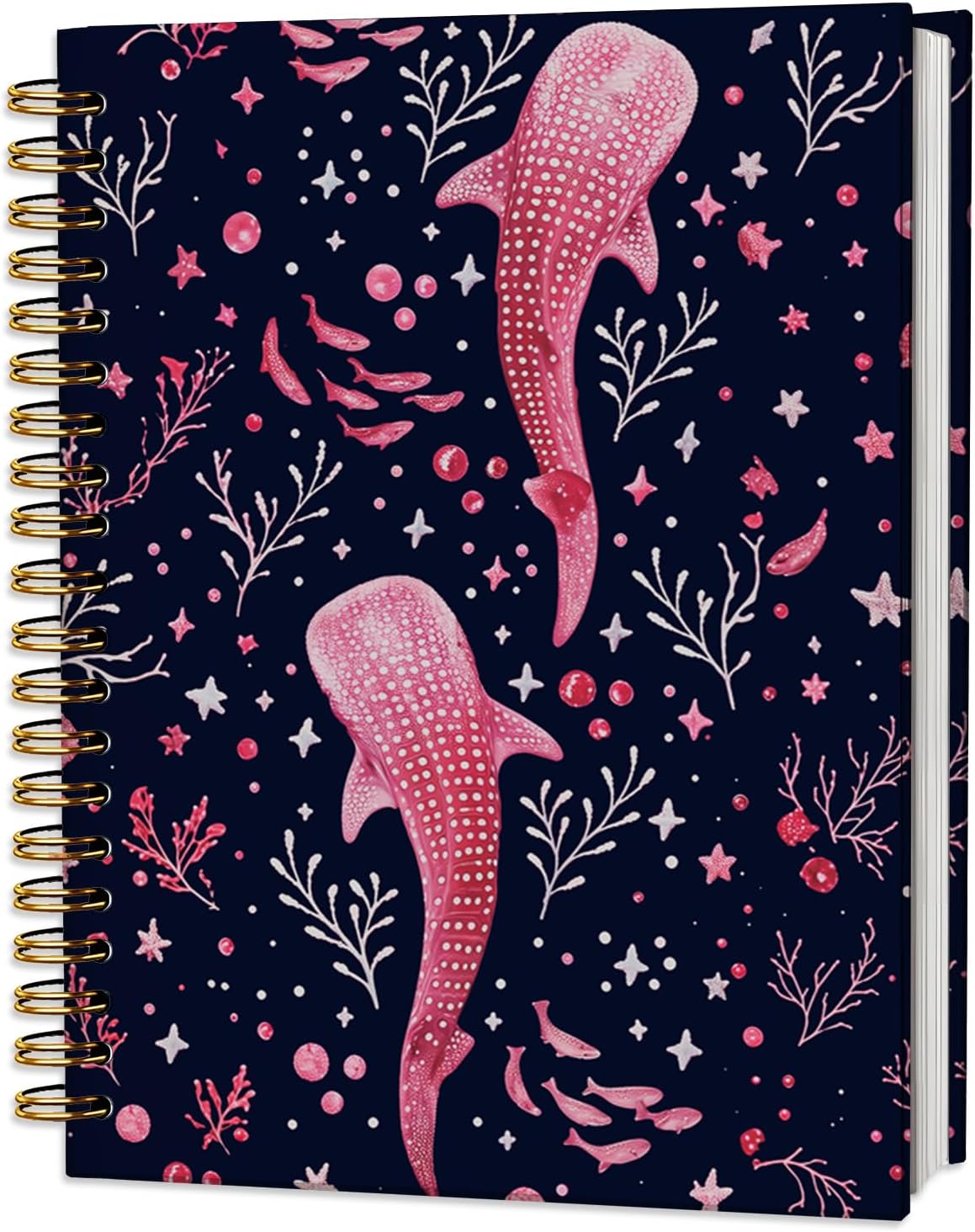Whale Shark Notebook, Whale Shark Marine Biology Gifts for Women Girls Kids, Ocean Animal Spiral Notebook Journal for School Office Supplies, 5.5x8.3 Inch