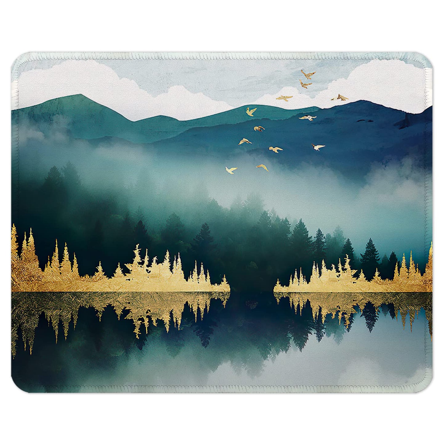 ITNRSIIET Mouse Pad with Stitched Edge Premium Textured Smooth Precise Operation Waterproof Washable Non-Slip Rubber Base Desktop Protection Mat, 10.2×8.3×0.12 inches, Palm Texture