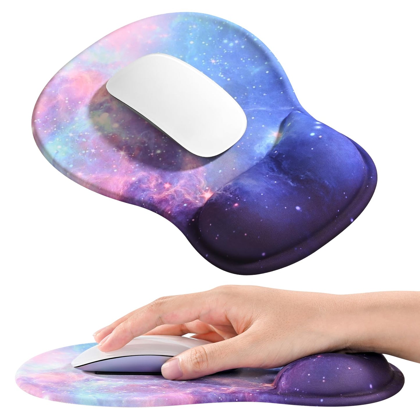 EooCoo Mouse Pad with Gel Wrist Rest, Ergonomic Mousepad Wrist Alignment | Middle Concave Design for Natural Wrist Alignment, Non-Slip Base Mousepad, Carpal Tunnel Relief, Office Desk Accessories