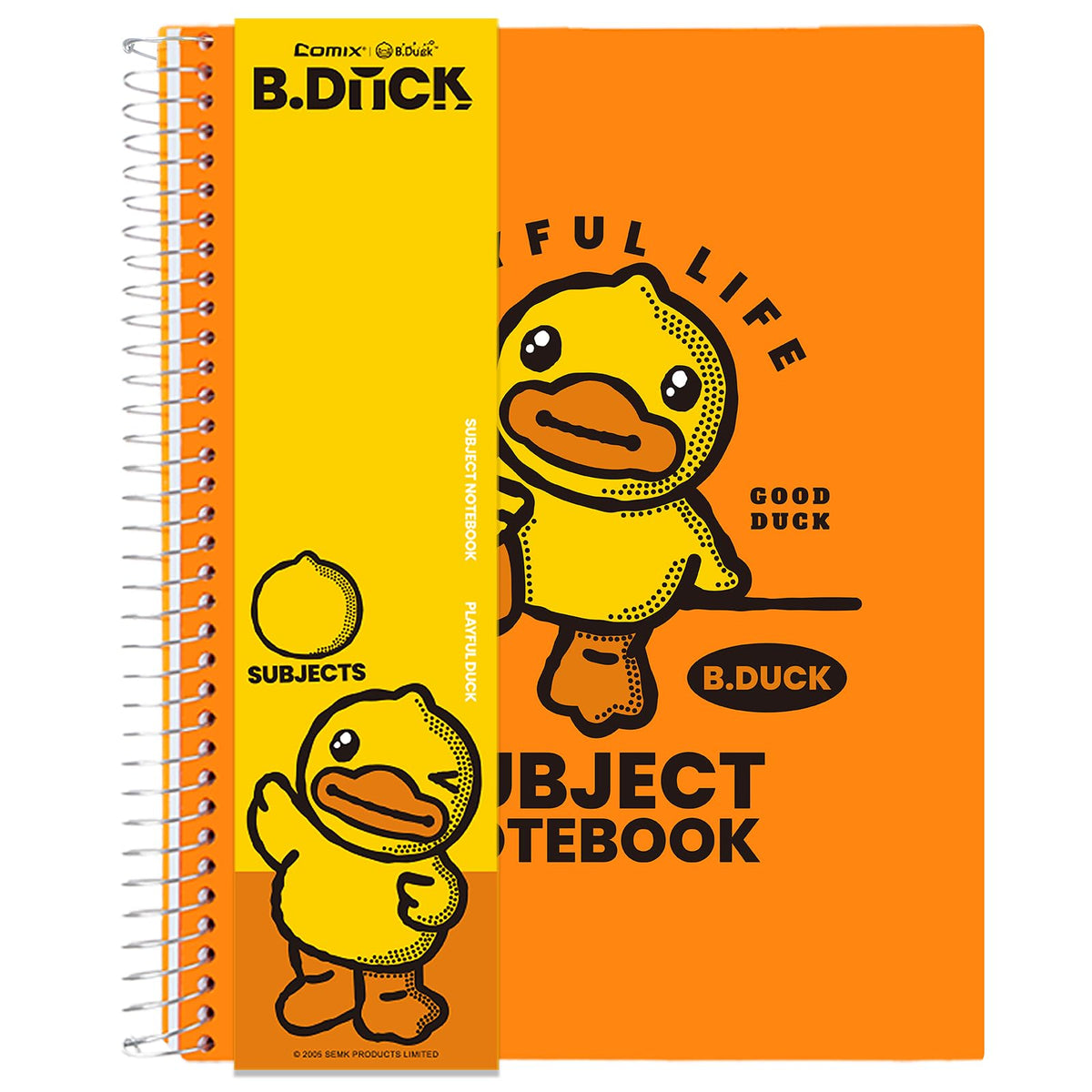 Comix Plastic Cover 1 Subject Notebook, Blue, White, Black | 70 Sheets, 8-1/2" x 11", College Ruled, 1 Divider, Office/School/Home