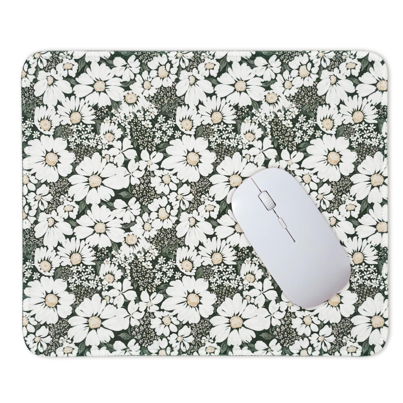 Mouse Pad for Desk with Stitched Edge, Premium Cute Washable Mouse Pads. Computer Mousepad with Non-Slip Rubber Base, Mousepads for Laptop, 9.25x7.75x0.12 inch (Pink Stripes)