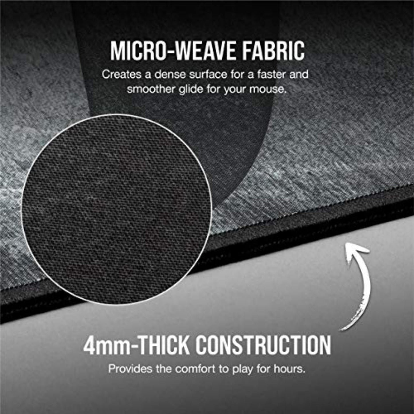 Corsair MM350 PRO Extended XL Premium Spill-Proof Cloth Gaming Mouse Pad – 36.6” Width x 15.7” Height Surface – Black/Gray