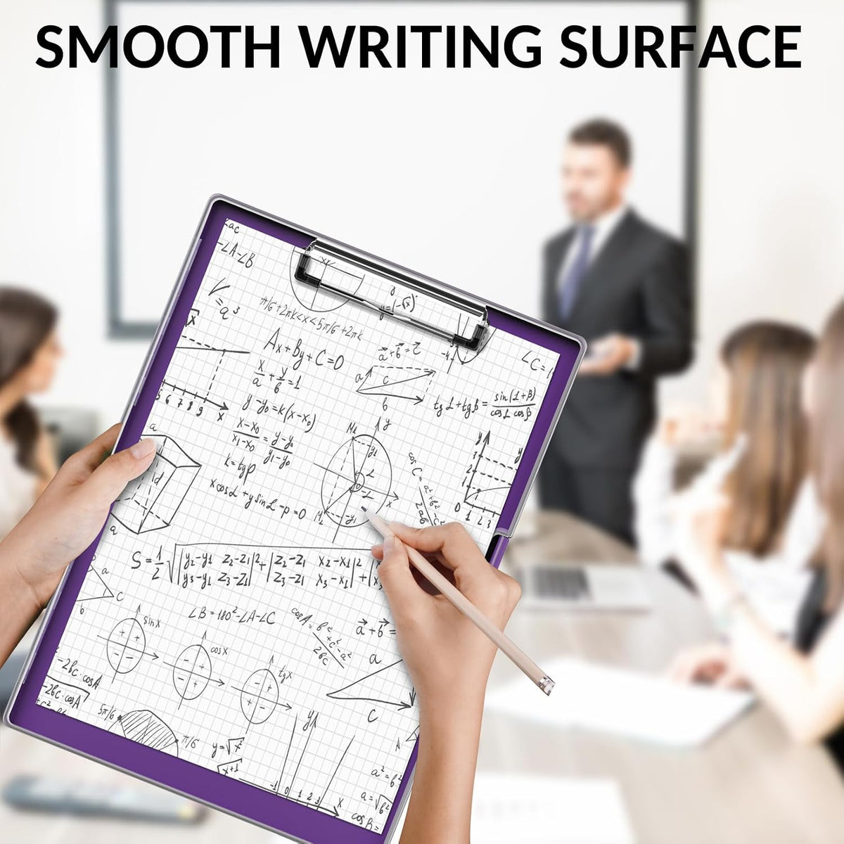 Sooez Nursing Clipboard with Storage, Clear Top Clip Boards 8.5x11, Purple | Heavy Duty Plastic, Dry Erase, High Capacity, Nurse Essentials, Dental Assistant, Teacher & College School Office Supplies