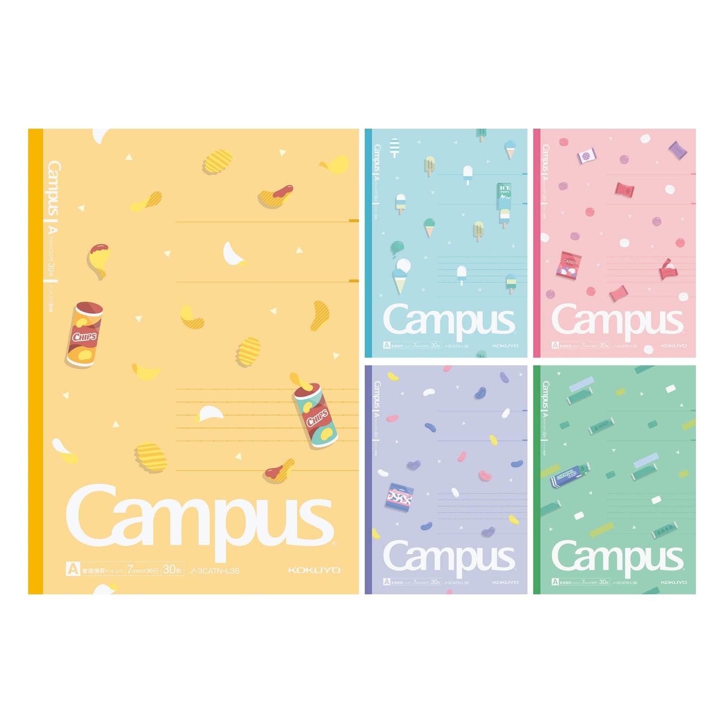 KOKUYO Composition Notebooks, 5 Pack Campus Semi-B5 Comp Book with Dot A 7mm Ruled, 30 Sheets, School Lined Notebook Spy x Family Limited Edition, Journal Notebook for Women Work Study Note Taking